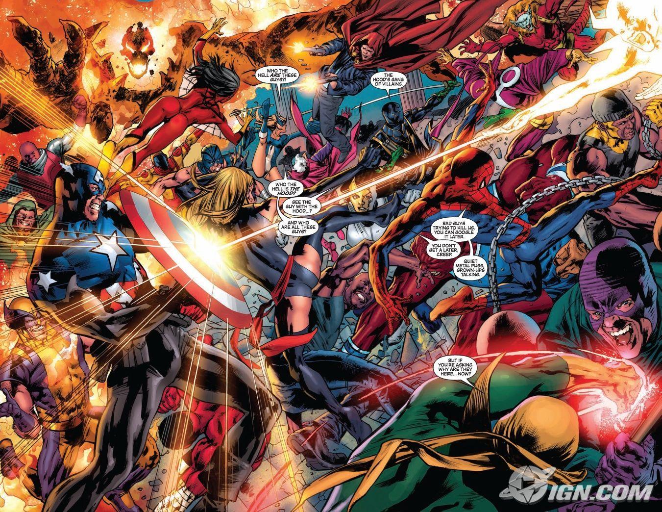 1351x1044 the New Avengers vs. the Hood's gang. Comics. Comic