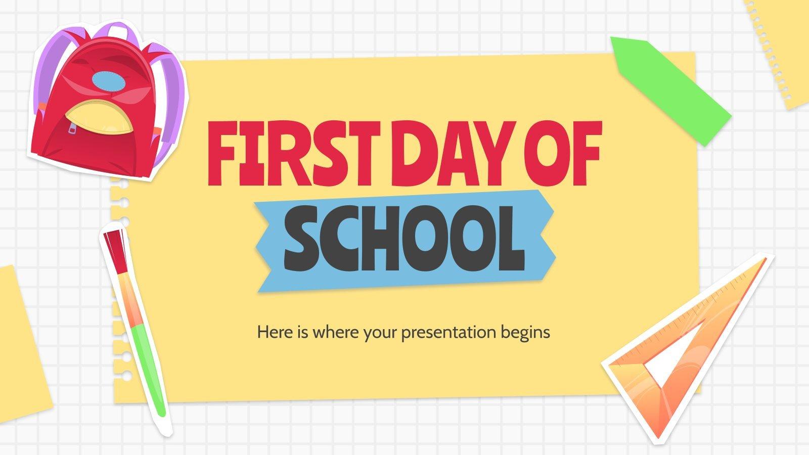 1600x900 First Day of School. Google Slides & PowerPoint template