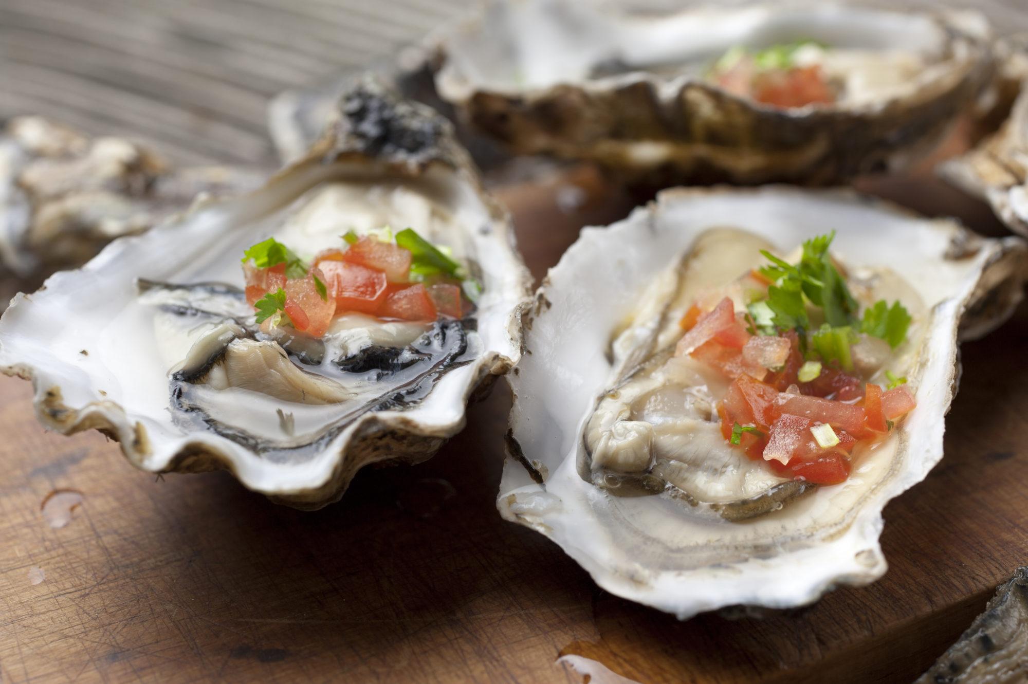 2000x1331 Oysters on the Half Shell & Chile, Cilantro, & Meyer Lemon Salsa Recipe -Sunset Magazine