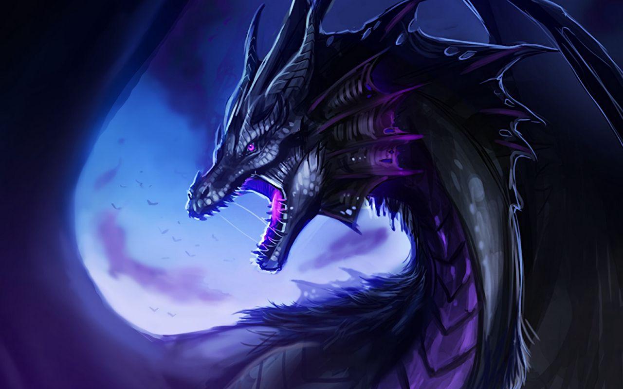 1280x800 Download wallpaper 1280x800 dragon, grin, fantasy, creature, art widescreen 16:10 HD background
