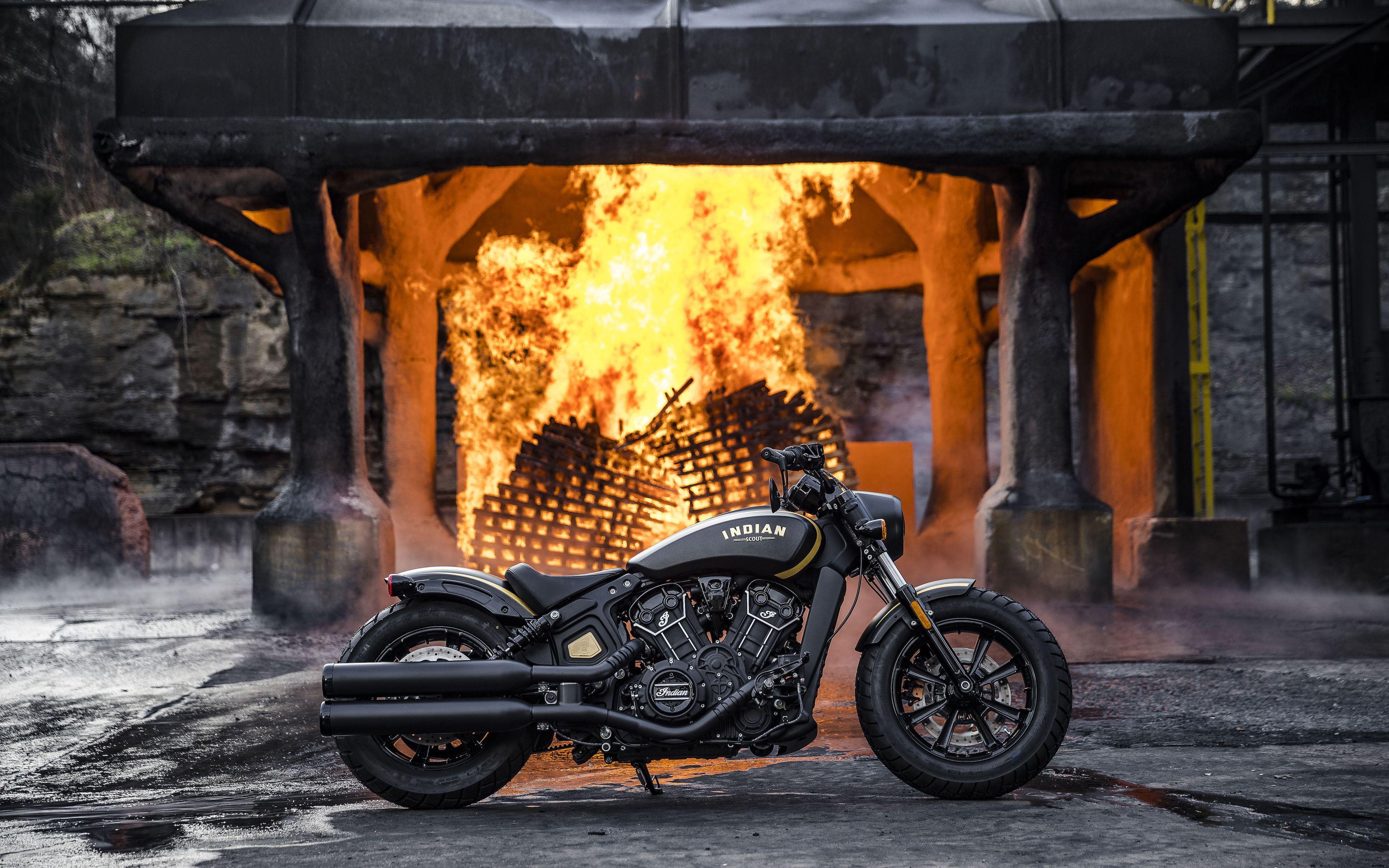 3840x2400 Jack Daniels Limited Edition, 4k, Indian Scout Bobber, 2018 bikes, tuning, superbikes. Indian scout, Bobber, Indian motorcycle scout