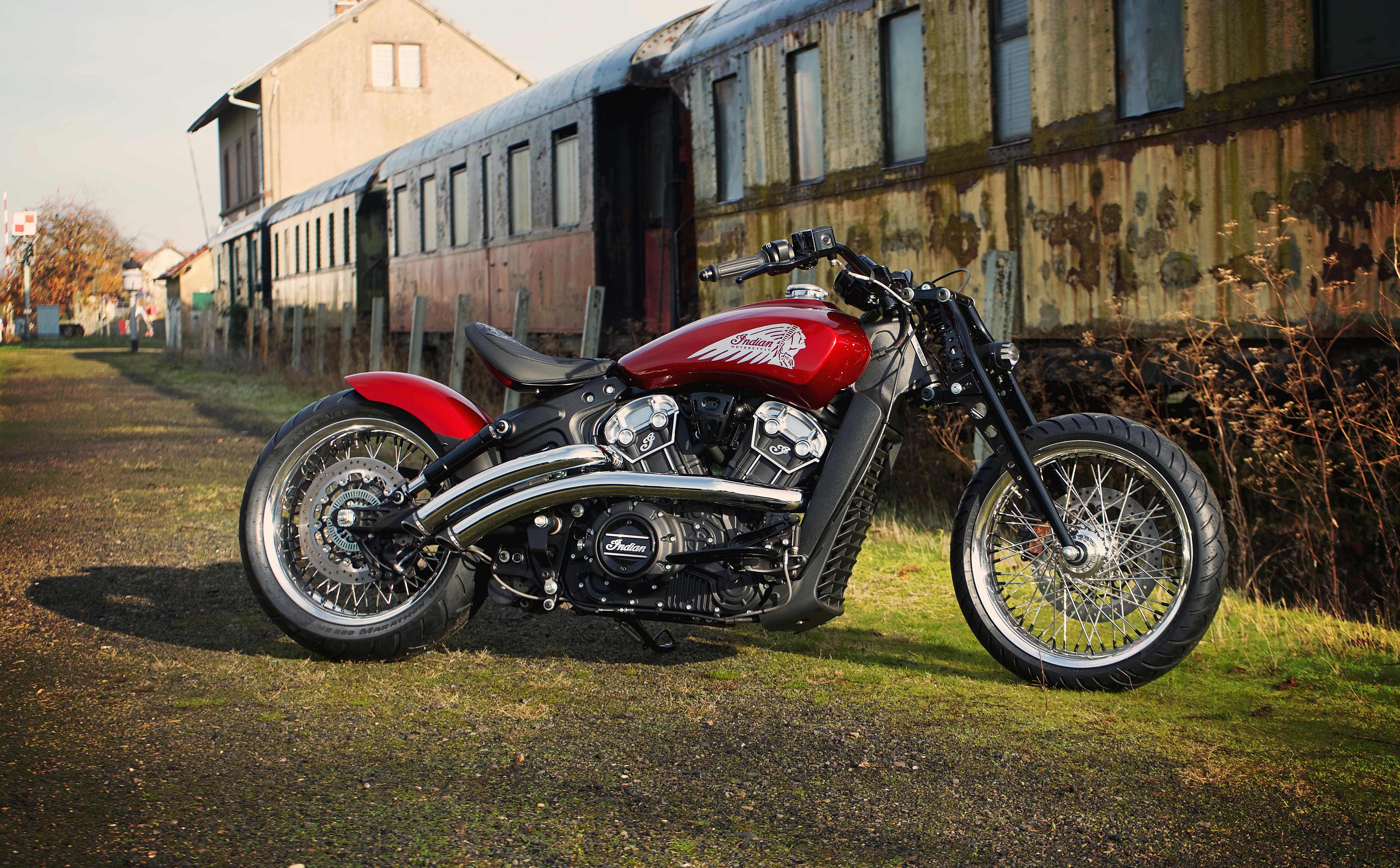 5246x3252 Indian Motorcycle Metz Wallpaper 4K, Scout Bobber, Red Wings, Bikes