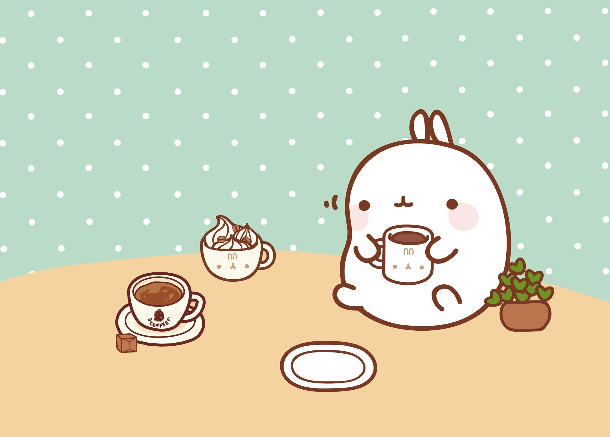 2048x1468 Molang's coffee break wallpaper