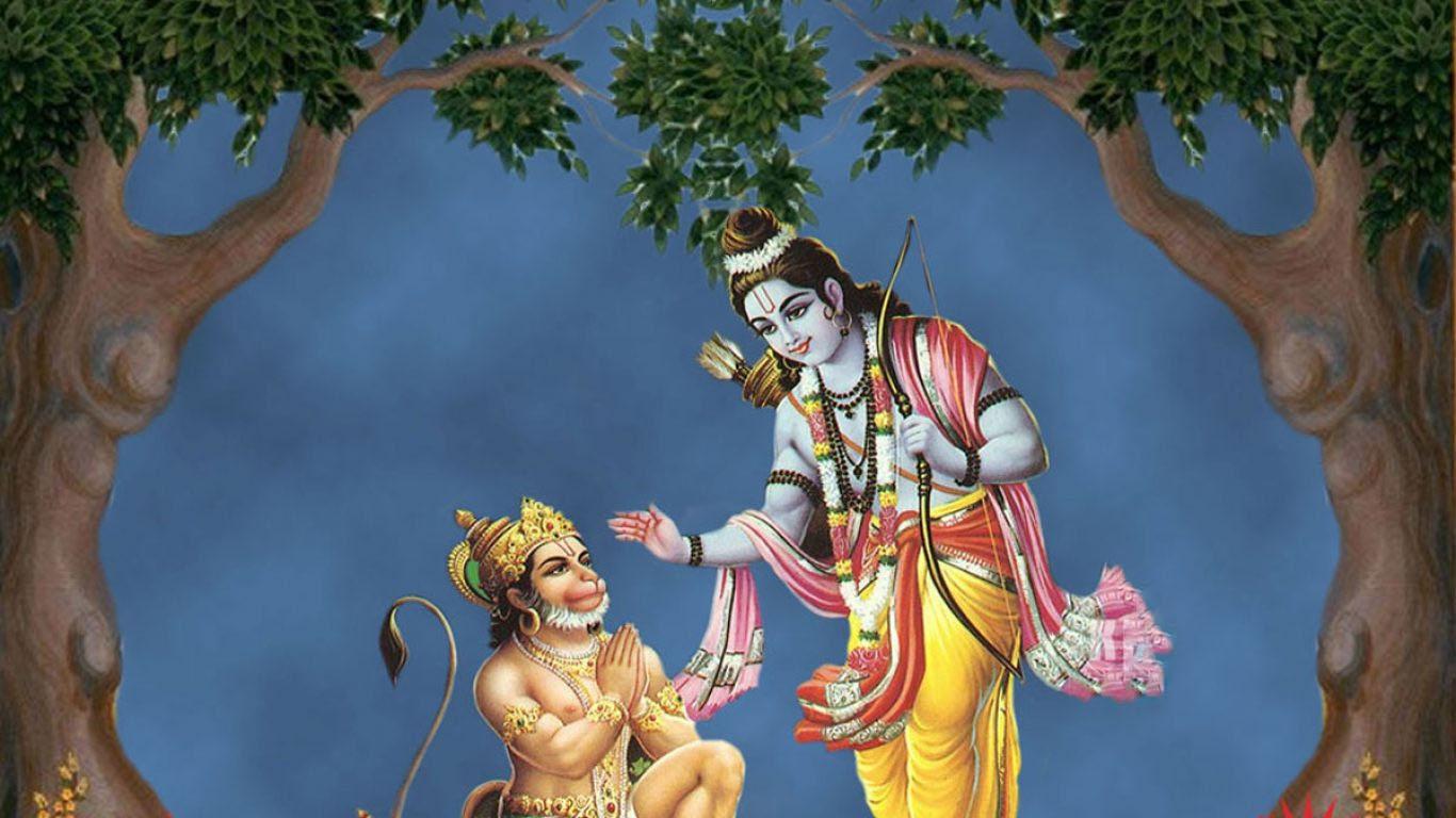 1366x768 Shree Ram And Hanuman HD Image HD Wallpaper