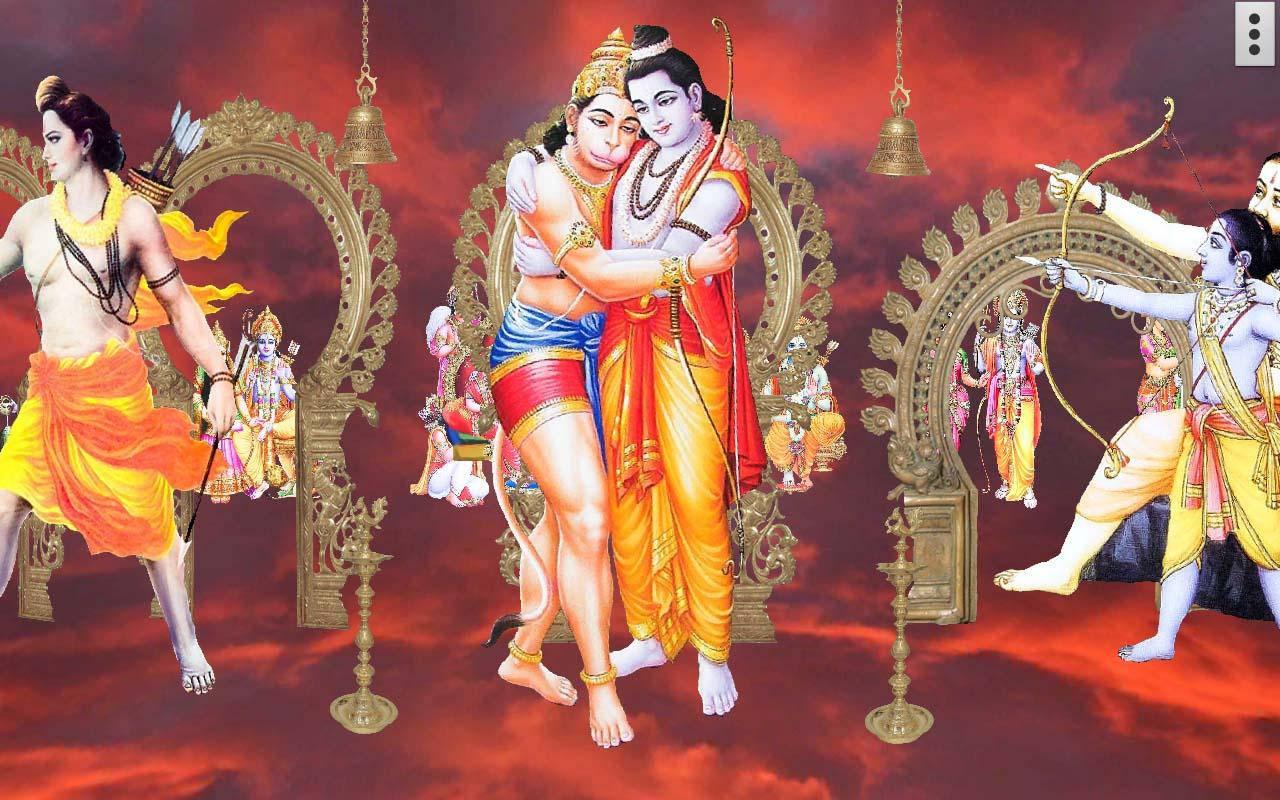 1280x800 Download Hanuman And Lord Rama Ram Darbar Wallpaper