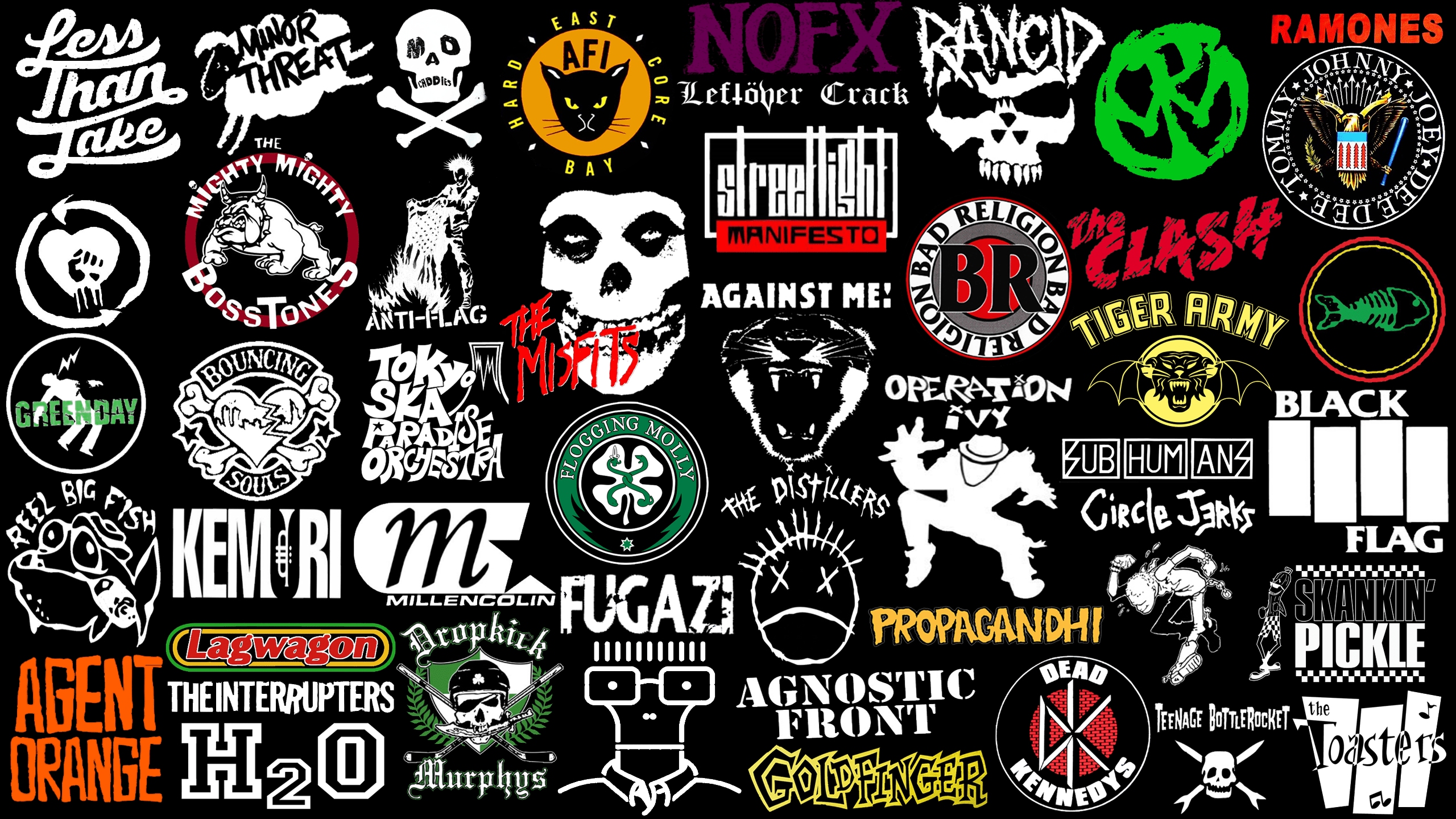 2560x1440 Punk Rock Music Bad Religion Dead Kennedys Band Logo Descendents Minor Threat Ramones The Clash Stre Wallpaper:2560x1440