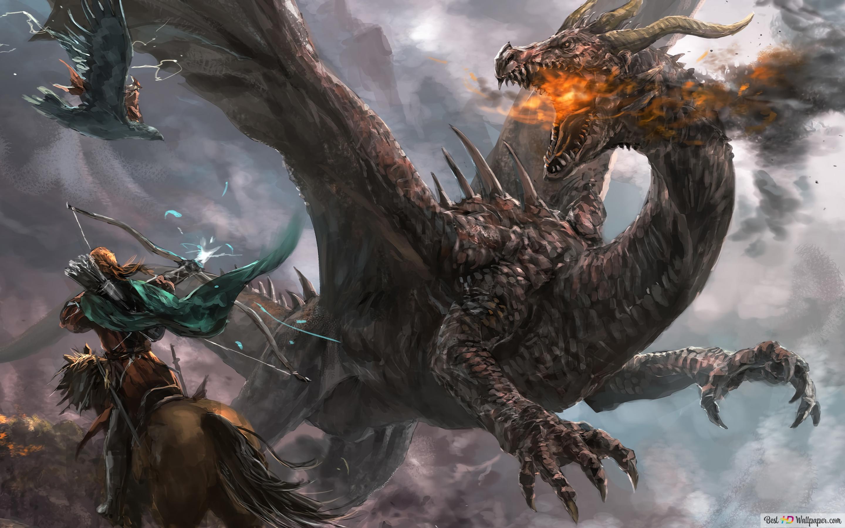 2880x1800 Dragons Fantasy Art 4K wallpaper download