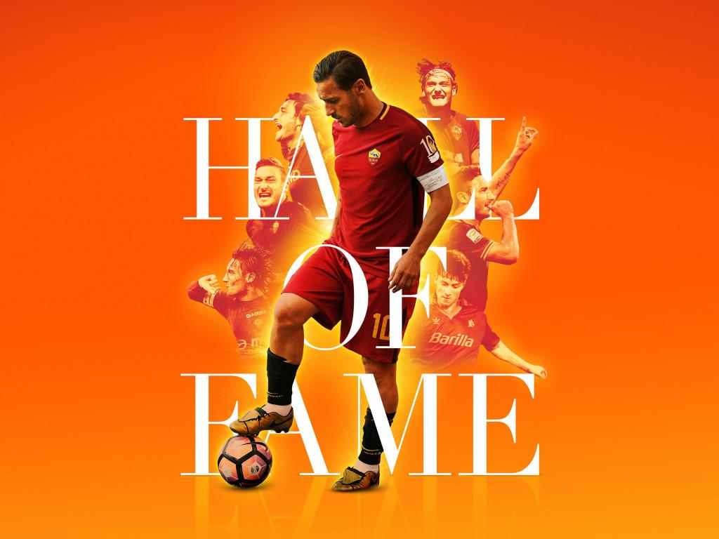 1024x768 Download wallpaper wallpaper, sport, football, legend, player, AS Roma, Francesco Totti, Hall of Fame, section sports in resolution 1024x768