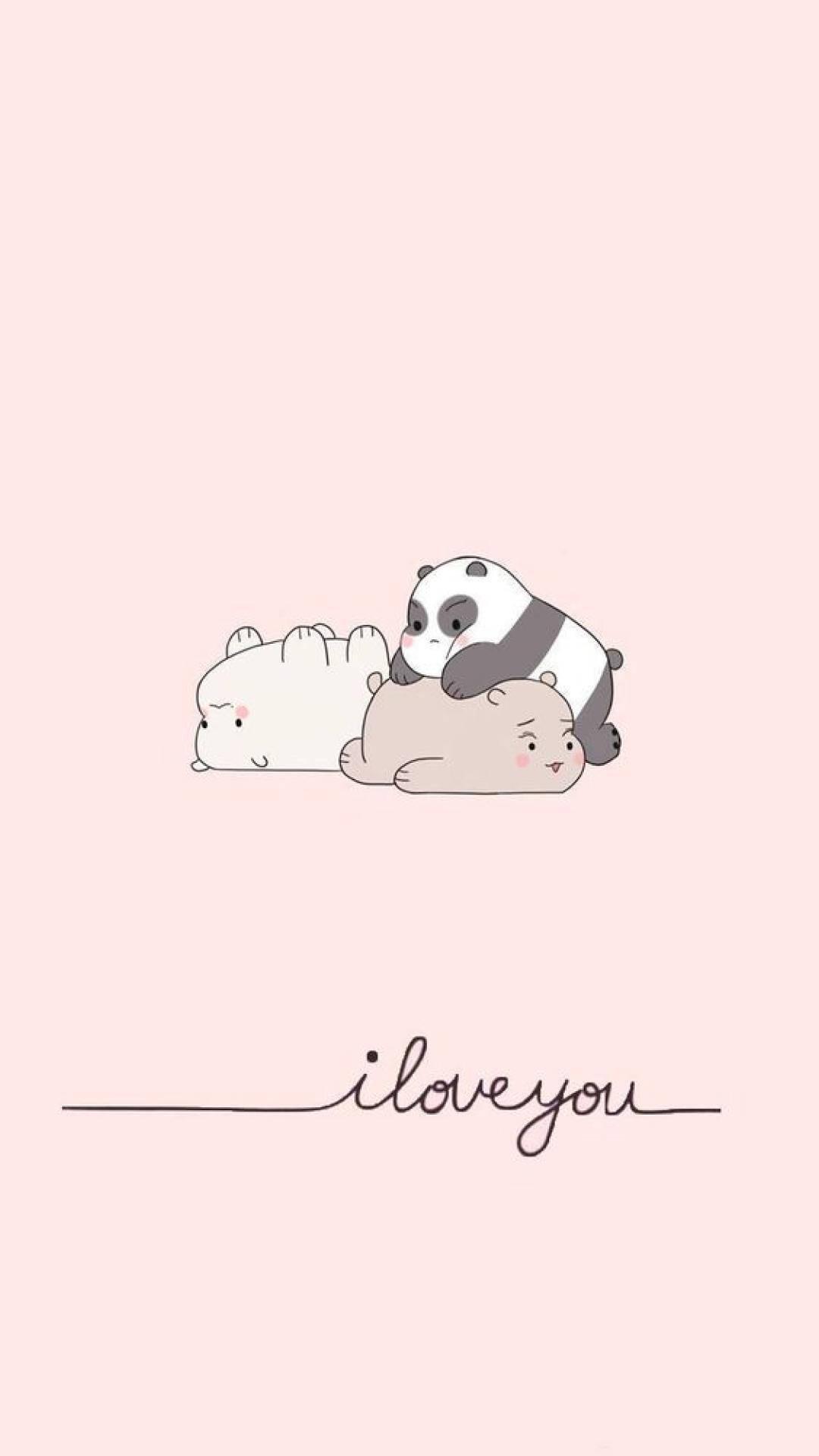 1080x1920 Download Three Bears I Love You Wallpaper