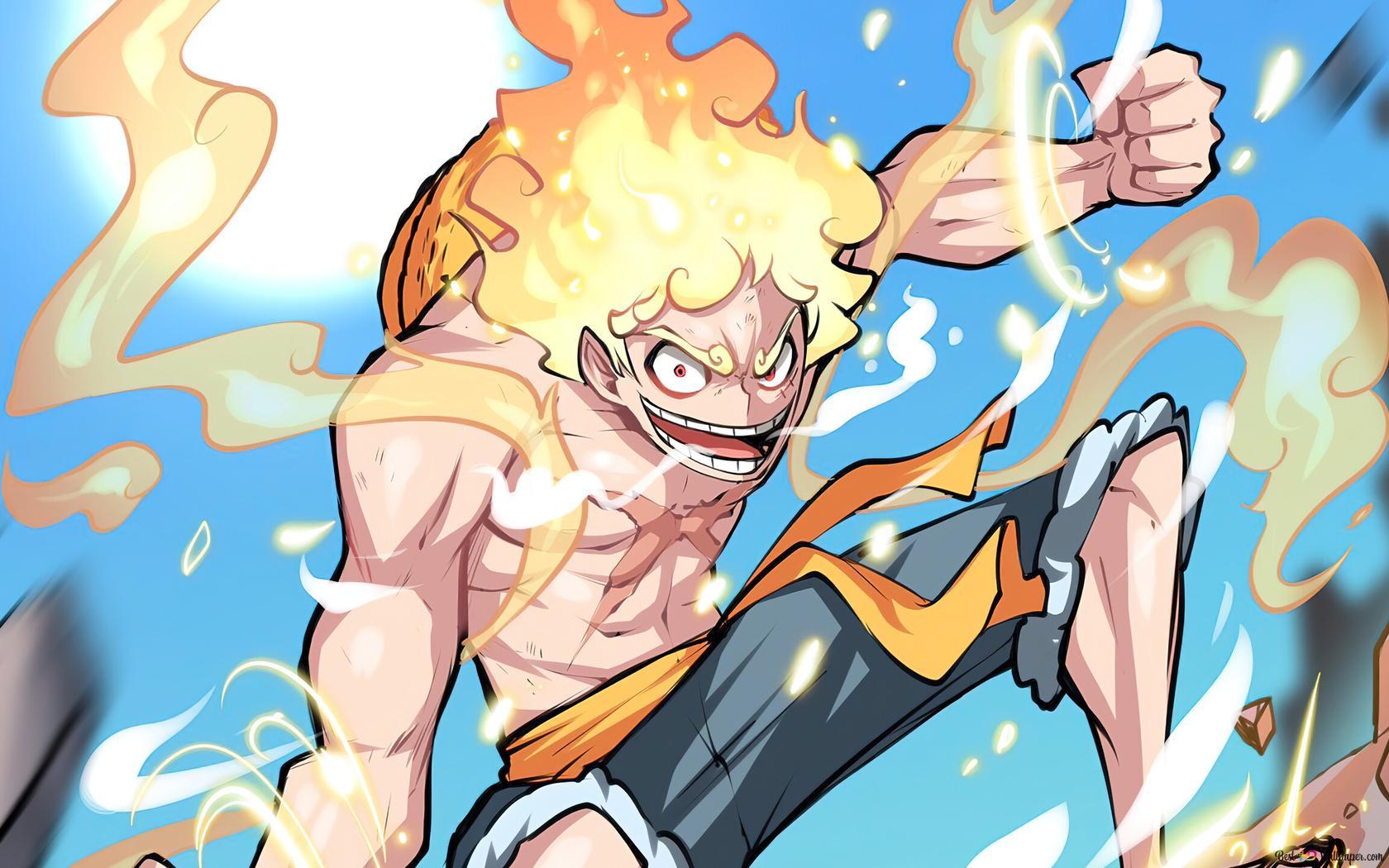 1680x1050 One Piece D. Luffy Gear 5 Joy Boy Awakening 2K wallpaper download