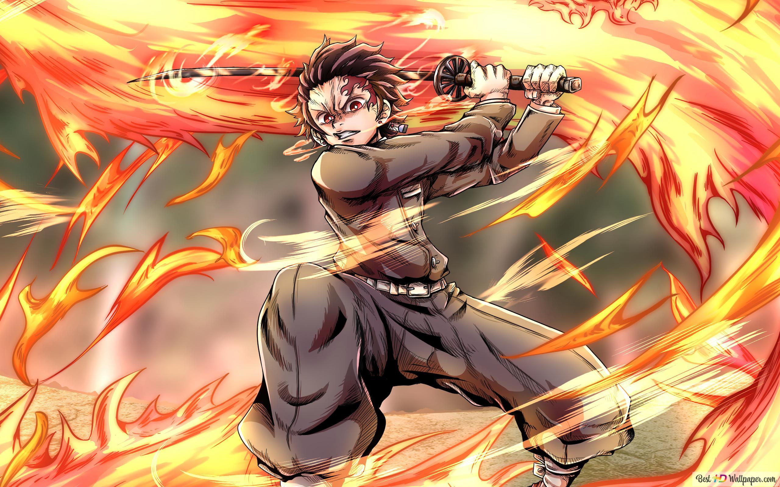 2560x1600 Demon Slayer : Tanjiro Kamado Sun Breathing 4K wallpaper download