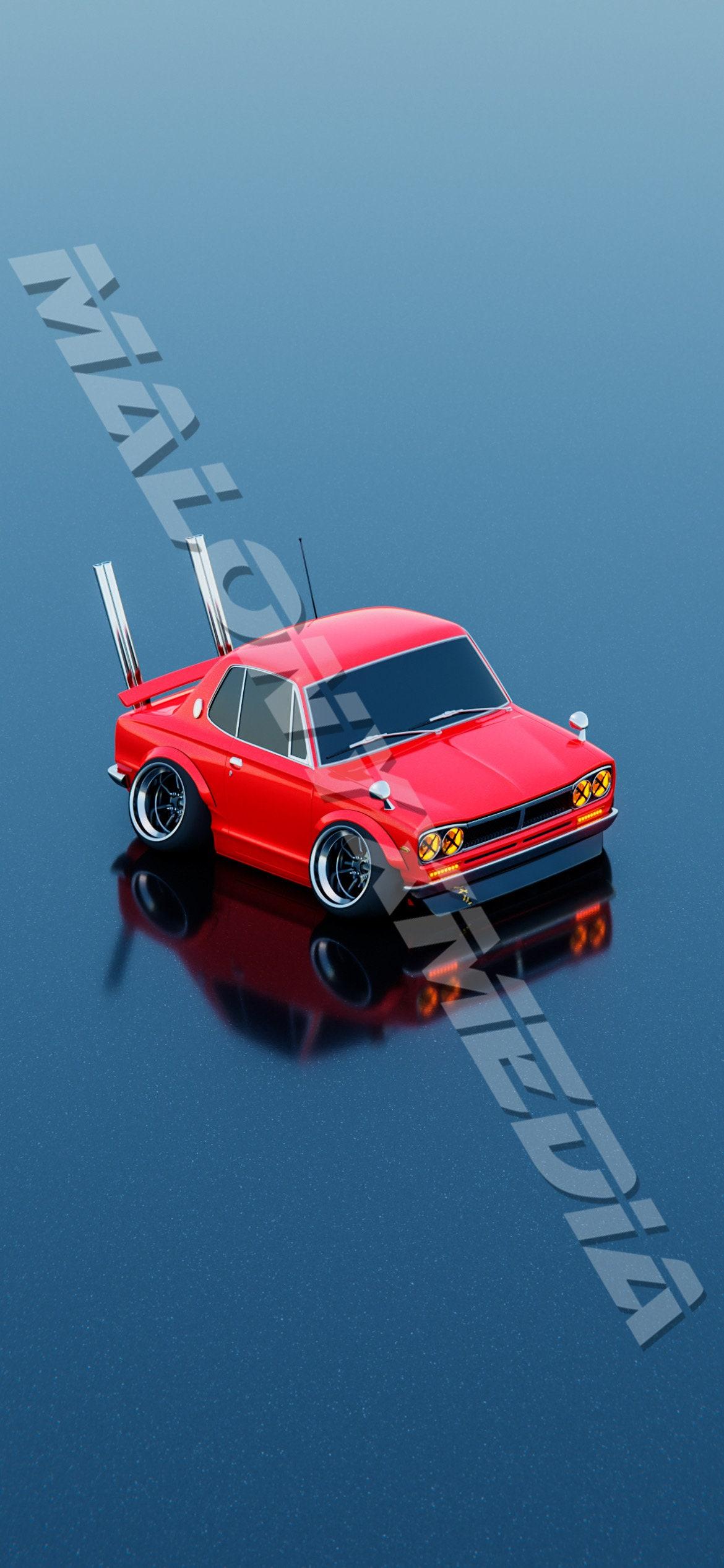 1170x2532 Cartoon Mobile Wallpaper GT R Red