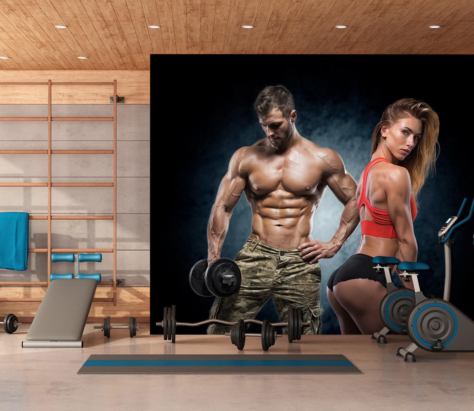 1846x1600 3D Fitness Show L10554 Gym Removable Wallpaper Self Adhesive