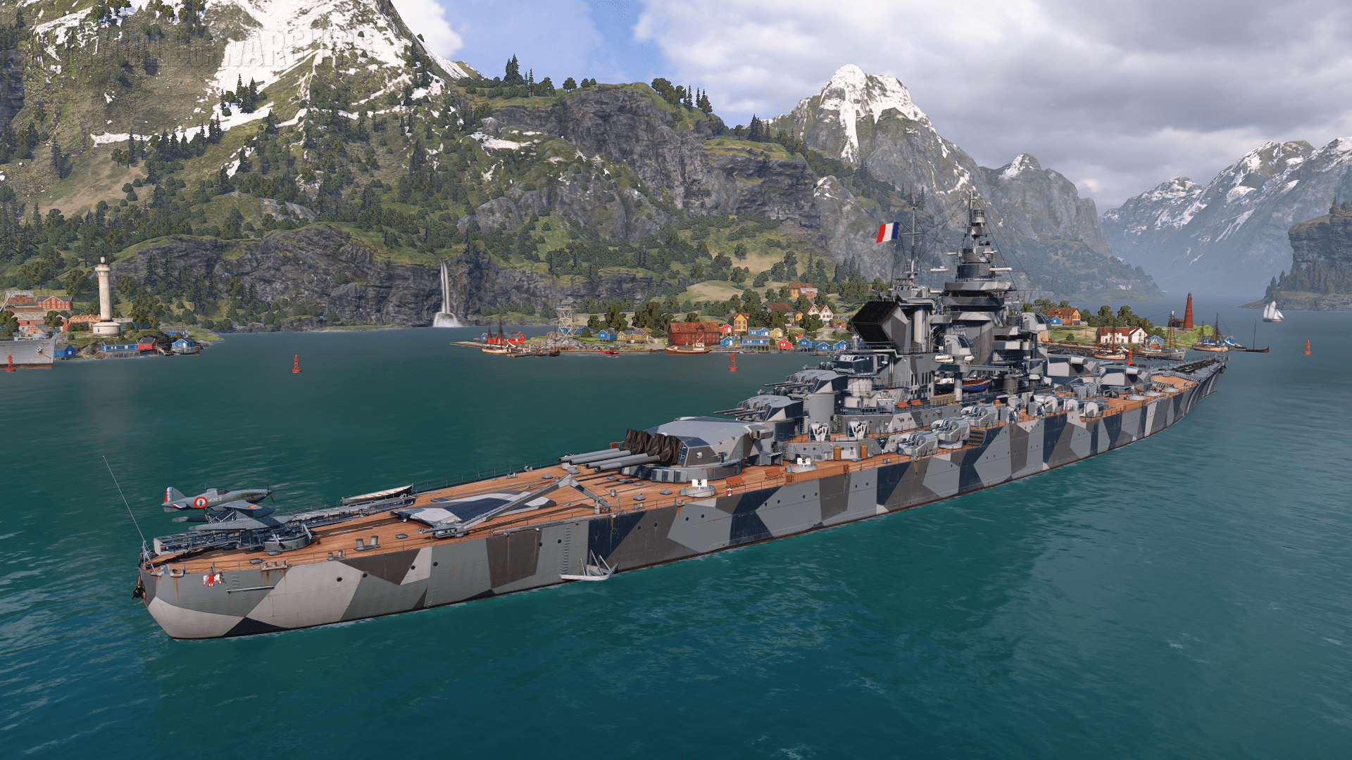 1920x1080 Wallpaper: French battleship Alsace in port Battleships of Warships official forum