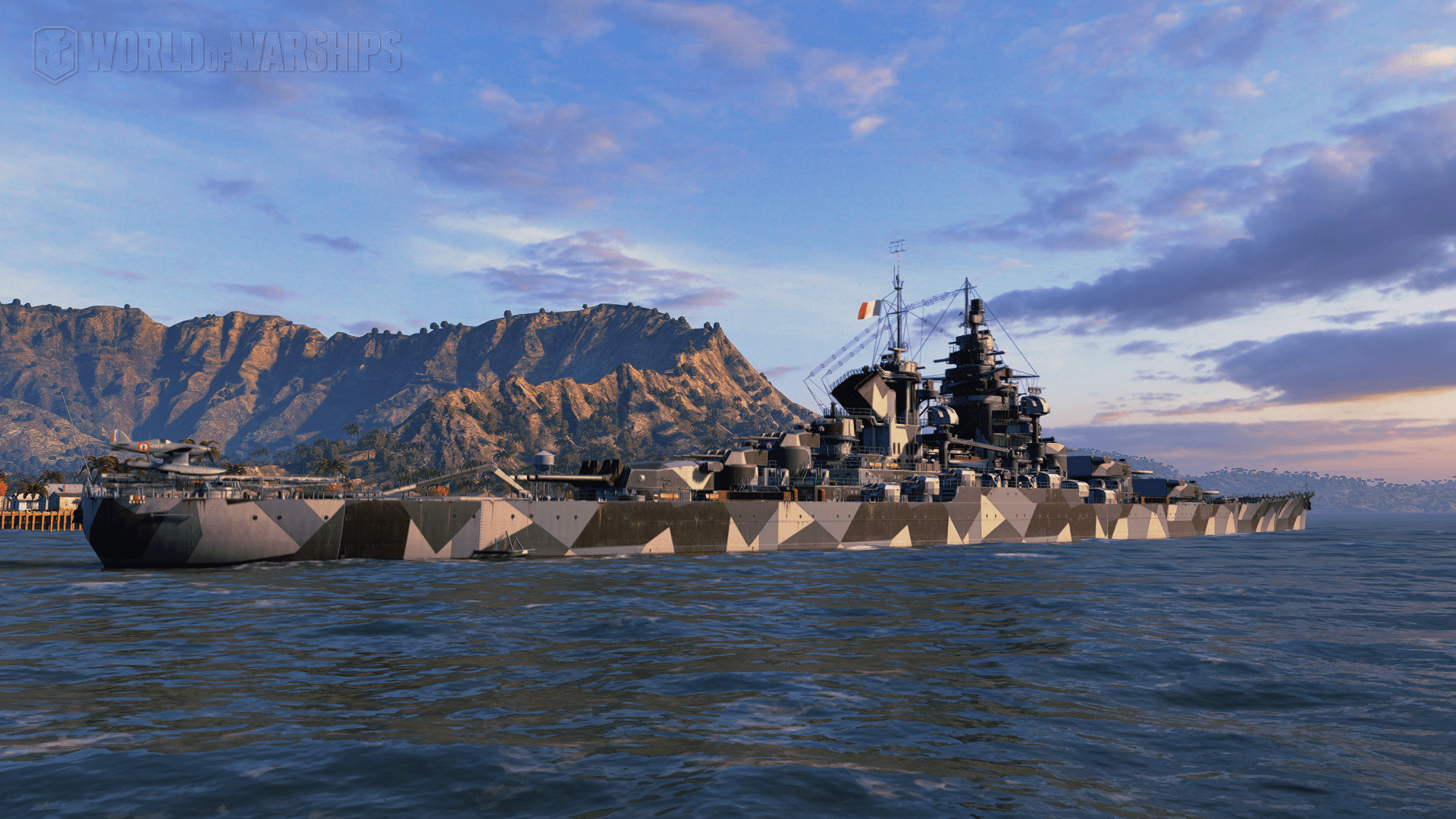 1920x1080 Wallpaper: French battleship Alsace in port Battleships of Warships official forum
