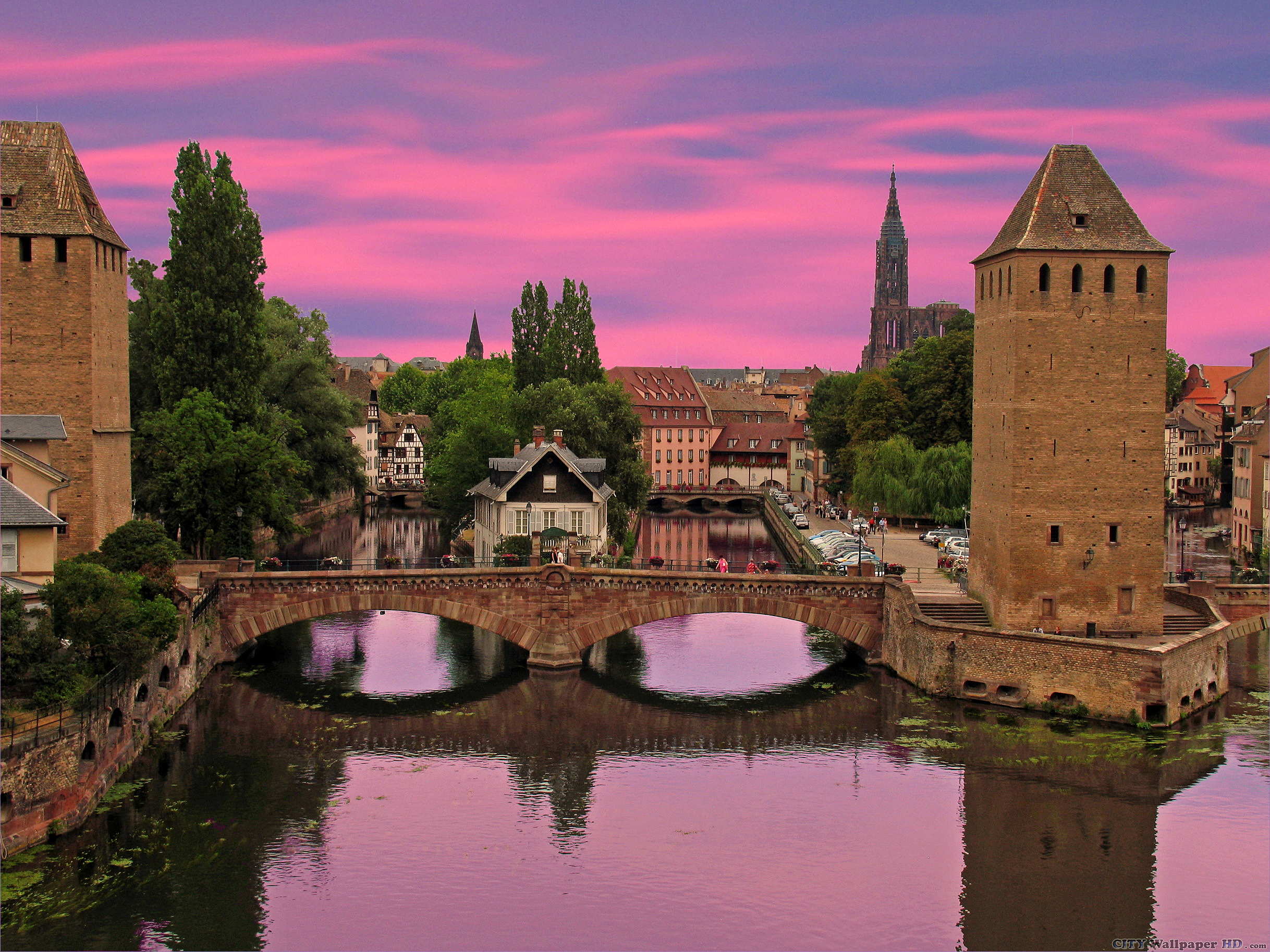 2436x1827 Covered Bridges in Strasbourg. Photo of cities. Strasbourg, Alsace, France, bridge, building