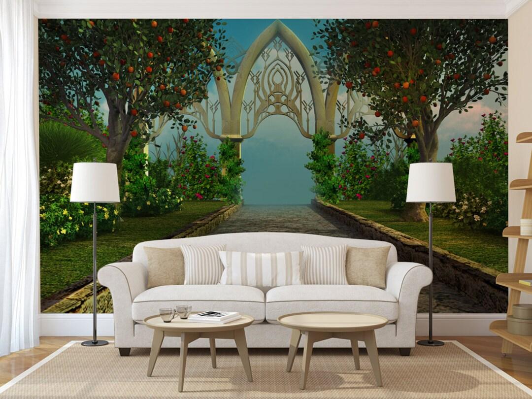 1080x810 FANTASY GARDEN WALLPAPER Peel and Stick Fairytale Décor