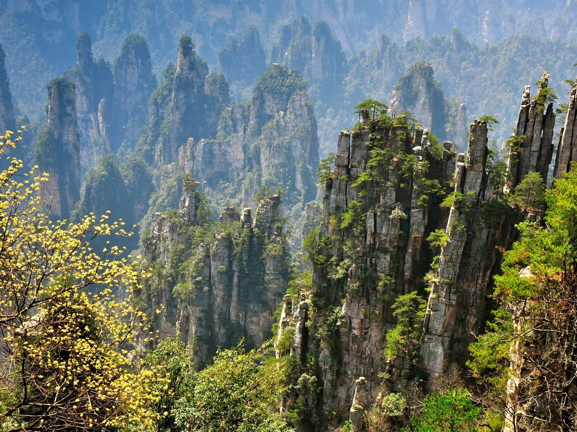 1920x1440 Wallpaper / 1080P, Scenery, Rocky, Cliffs, Natural, Zhangjiajie, China, Mountain, Beautiful free download