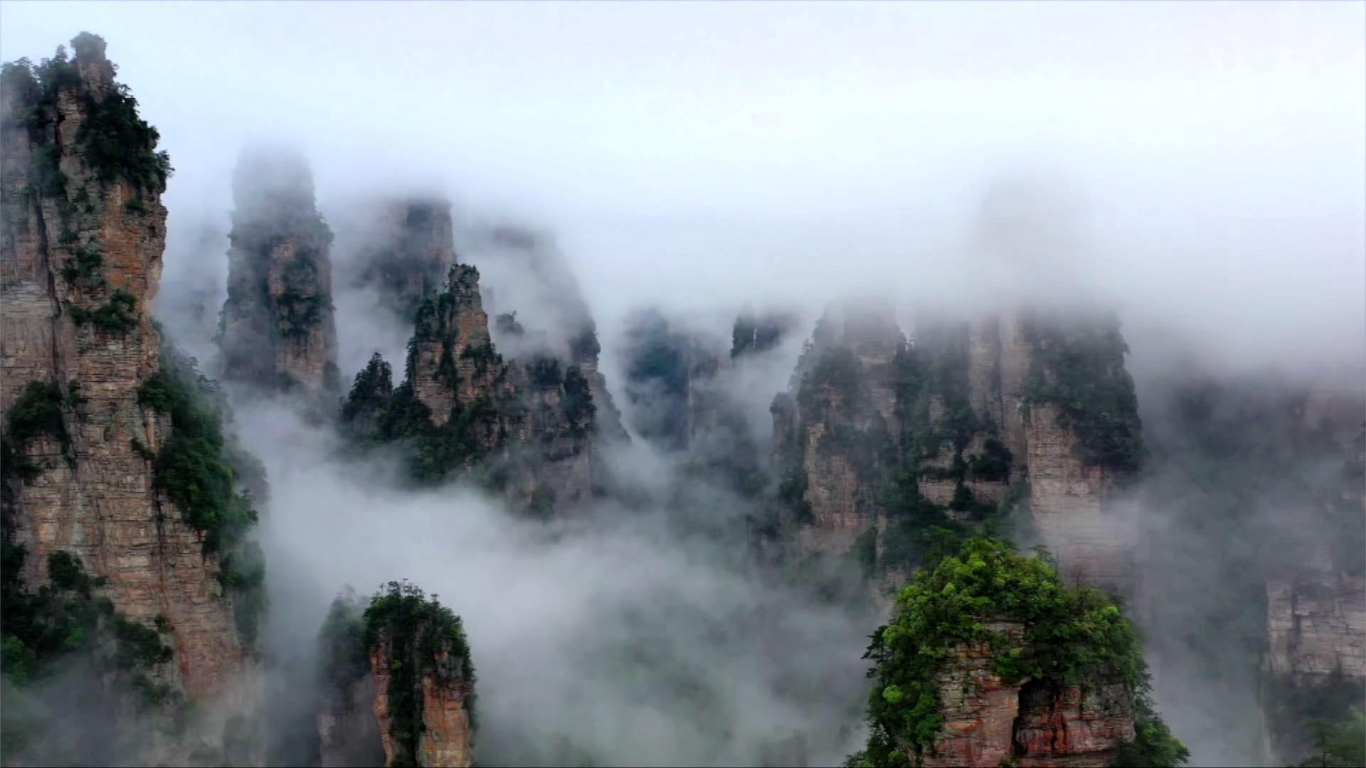 1920x1080 Zhangjiajie: Inspiration for the mountains in 'Avatar'