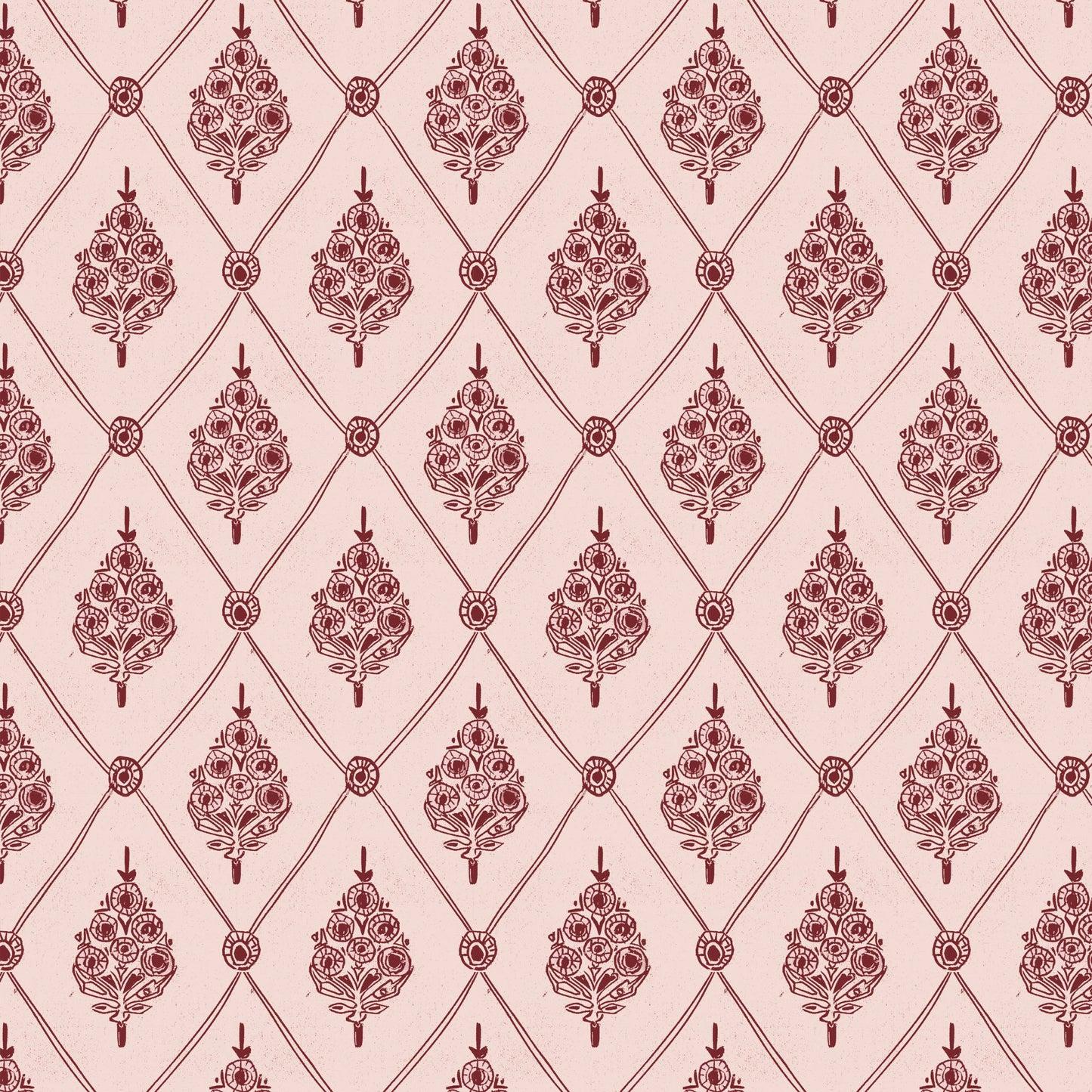 1445x1445 Agra Pink Linen Fabric by Annika Reed Studio