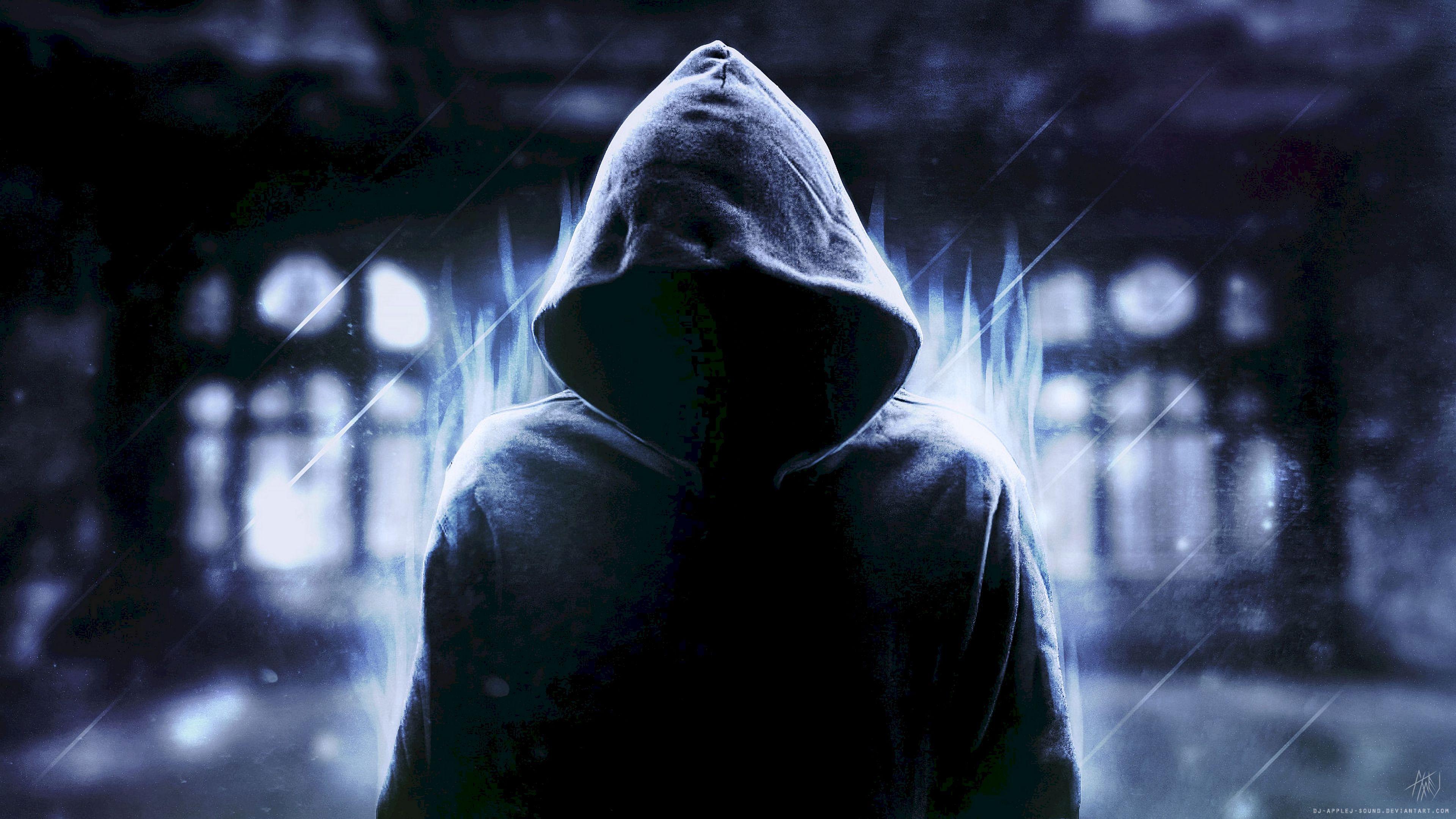 3840x2160 Download wallpaper 3840x2160 hood, anonymous, dark, man 4k uhd 16:9 HD background