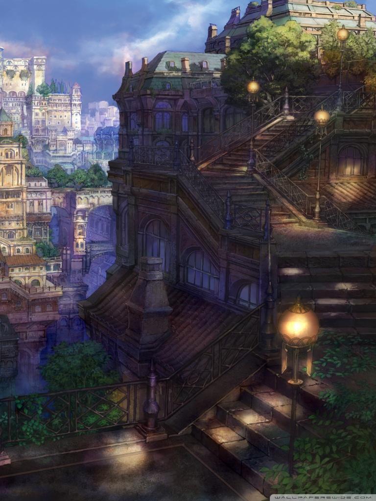 768x1024 Fantasy Town Ultra HD Desktop Background Wallpaper for 4K UHD TV : Tablet