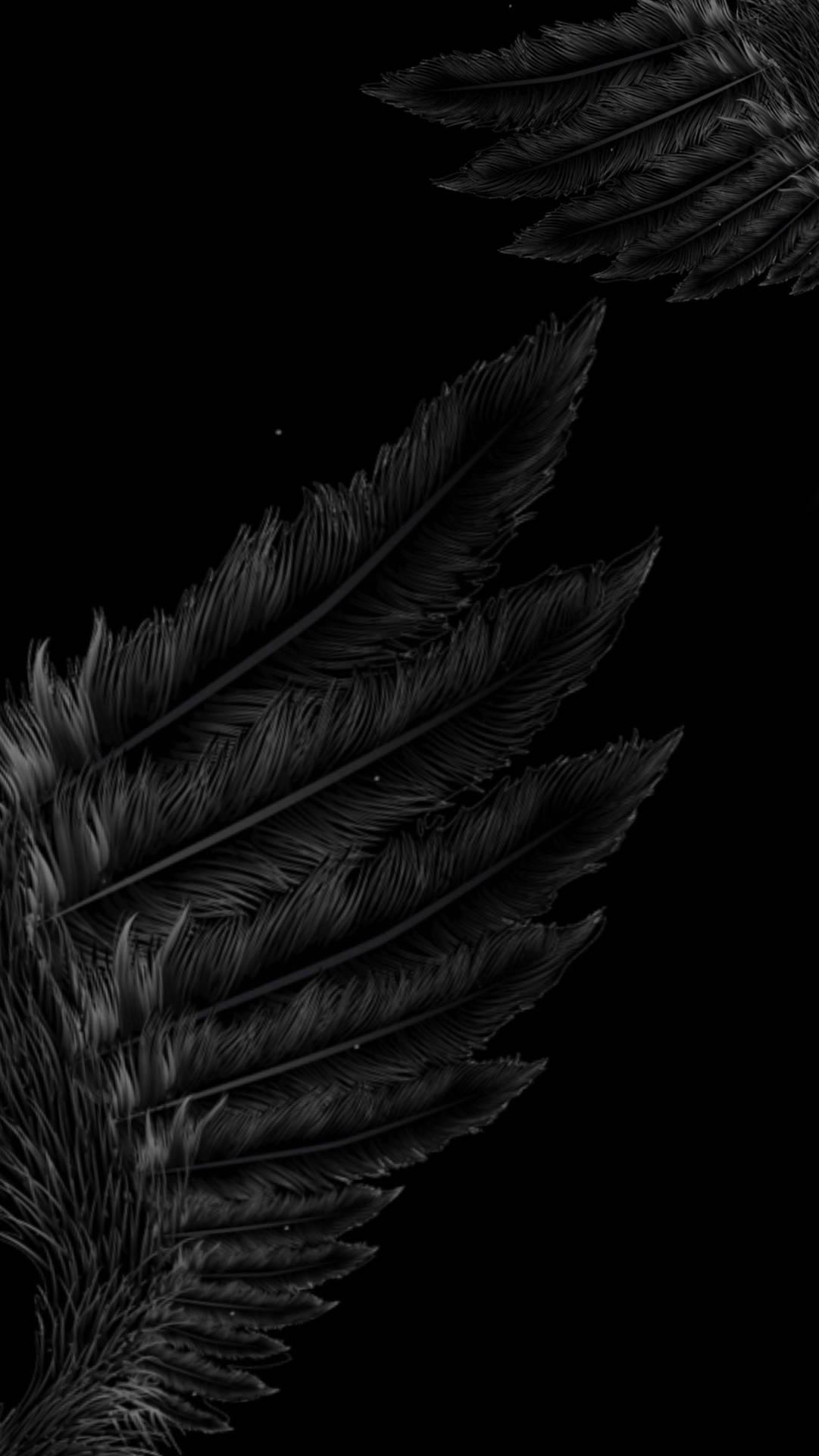 1081x1920 Download Black Angel Wings Vertical Wallpaper