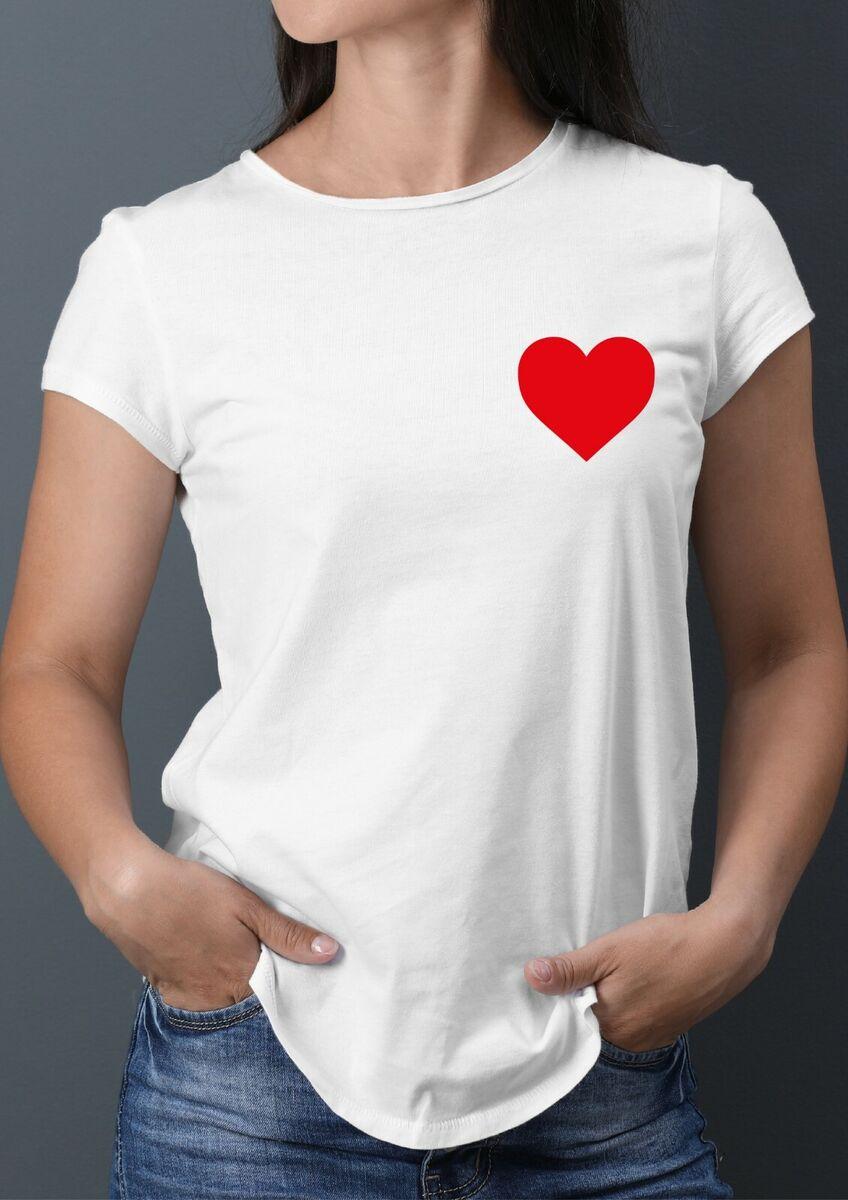 848x1200 Red Heart White T Shirt Heart Shape Love