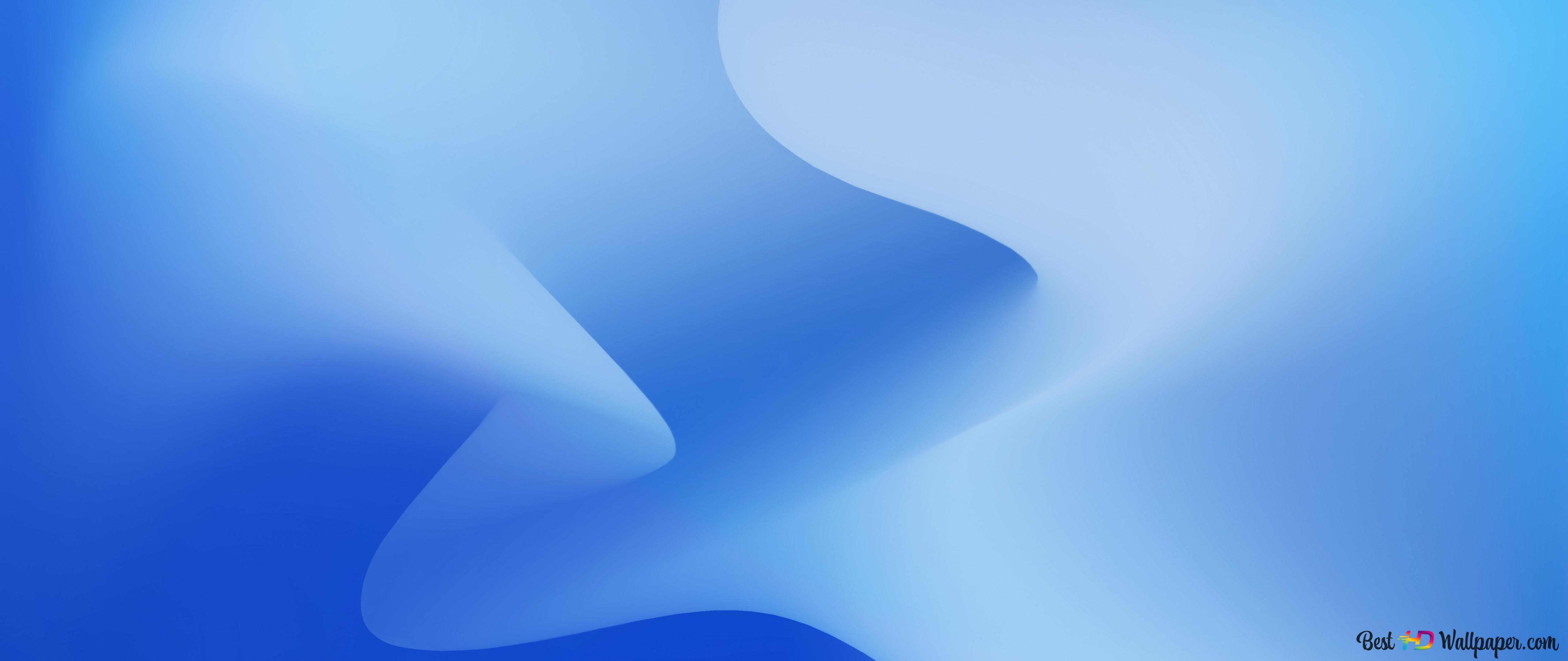 5120x2160 Apple iphone 14 light and dark blue tones theme 4K wallpaper download