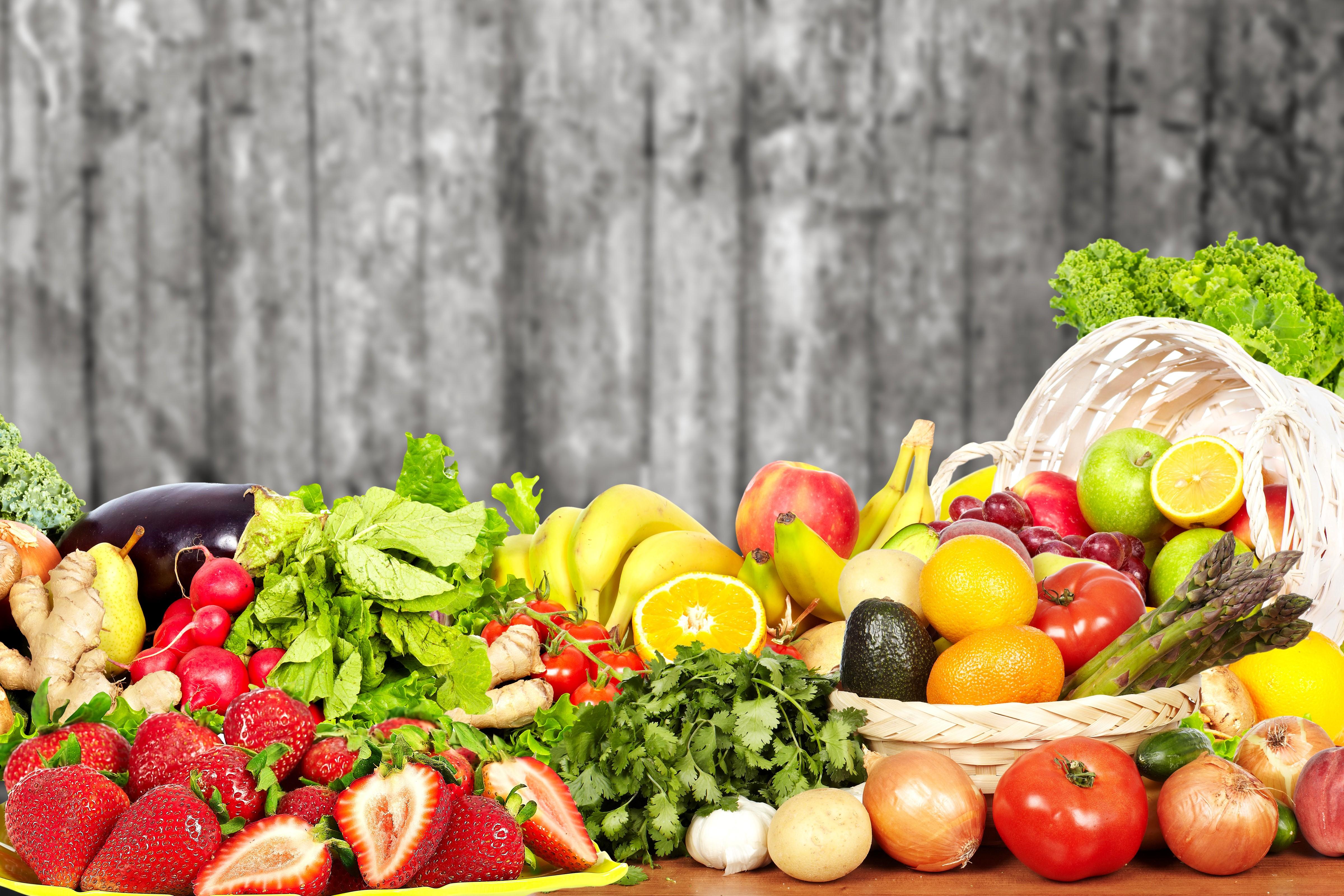 4800x3200 4K, Fruit, Vegetables, Tomatoes, Onion, Strawberry, Lemons Gallery HD Wallpaper