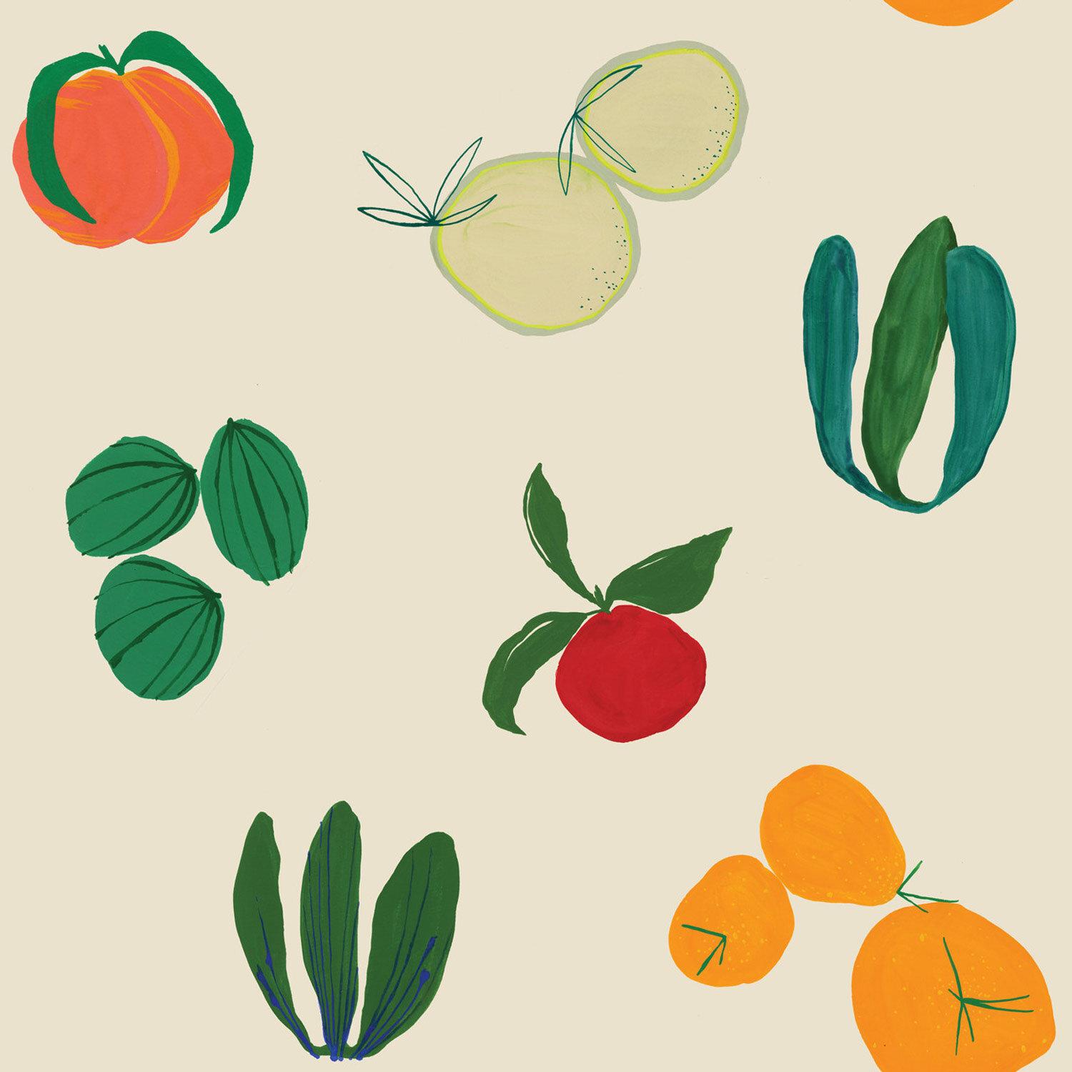 1500x1500 Fruits & Veggies Multi Color