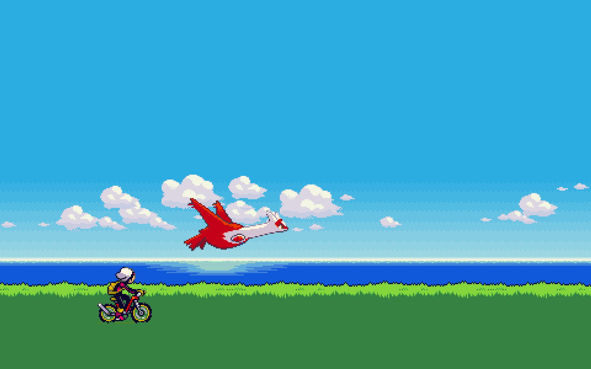 1920x1200 latias pixel art clouds Gallery HD Wallpaper