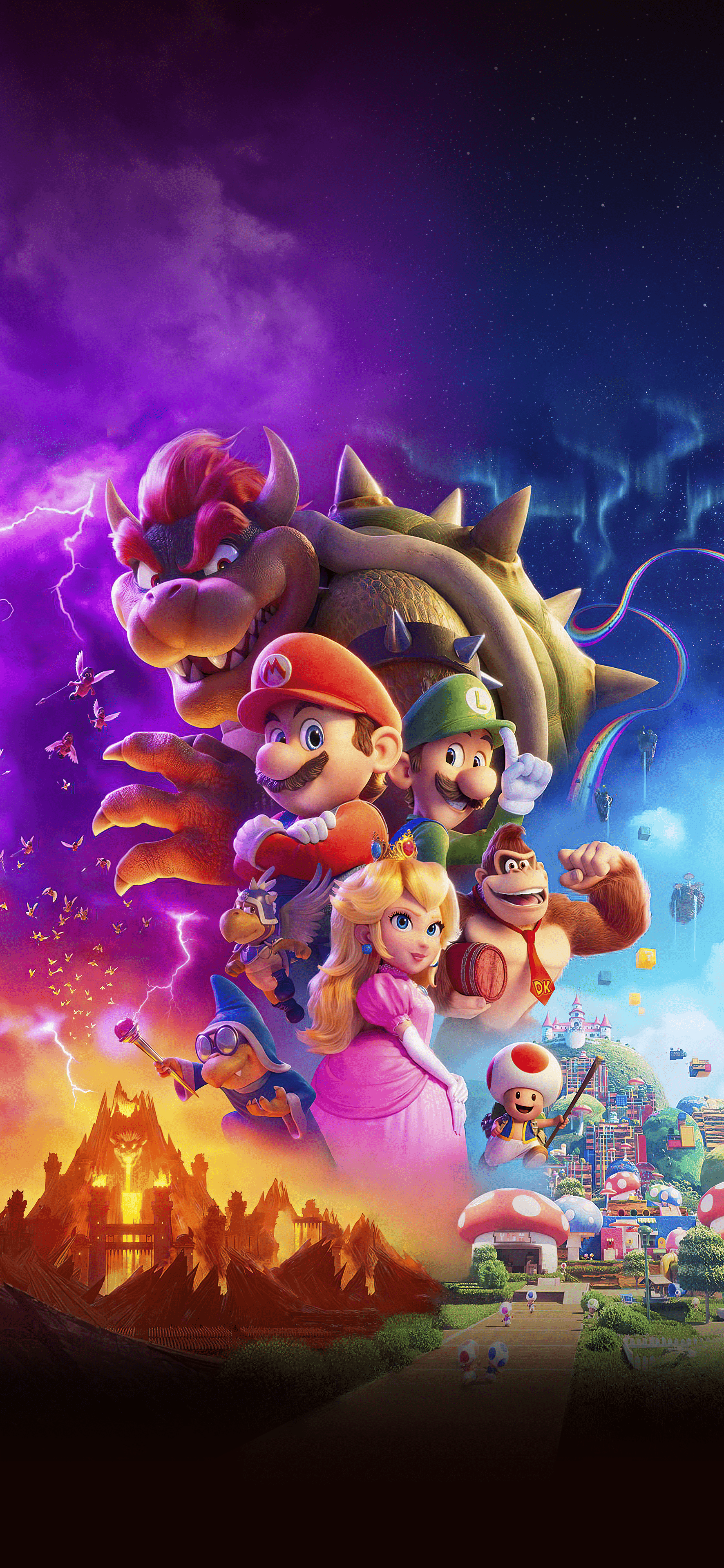 1772x3837 Removed the text from the new Super Mario Bros poster to make a mobile wallpaper