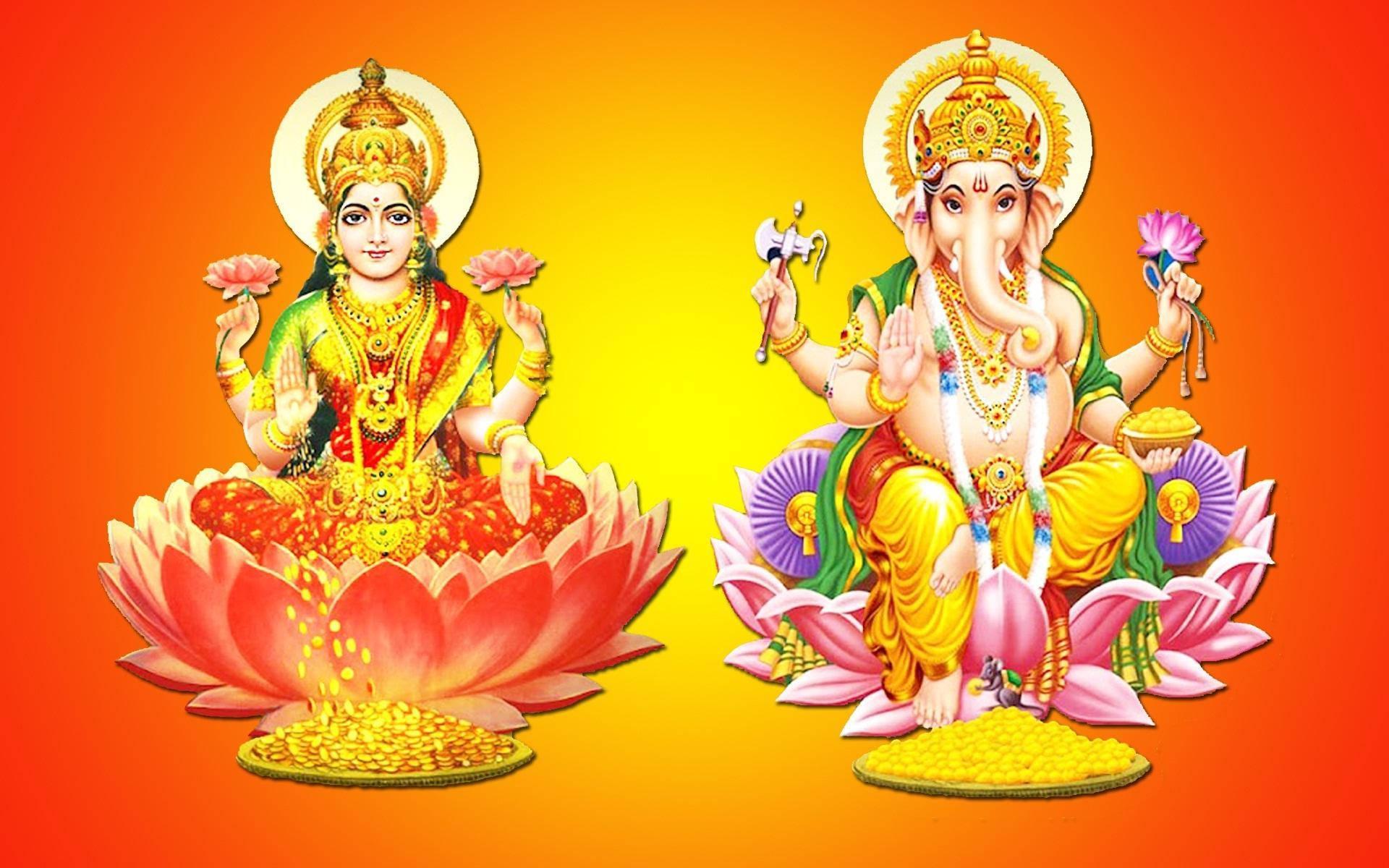 1920x1200 Download Lakshmi And Ganesha Wallpaper
