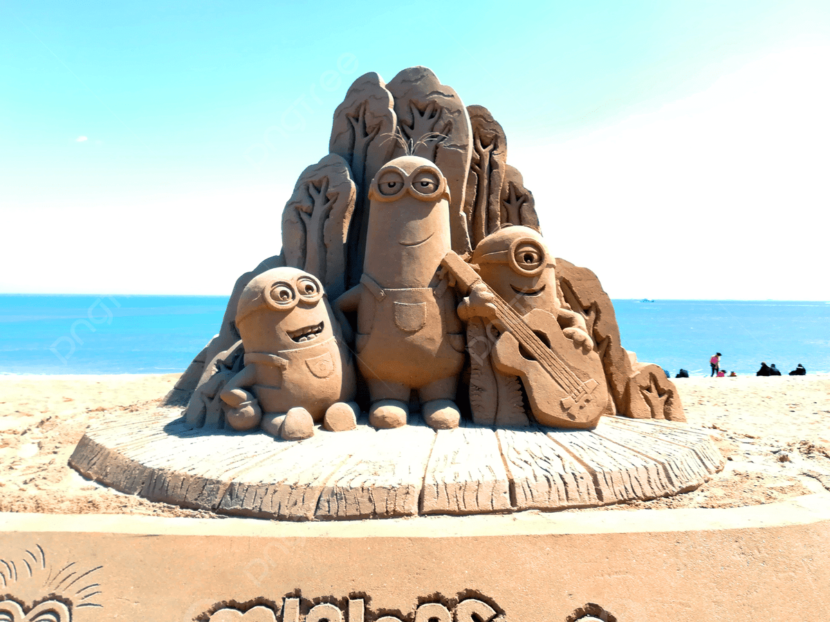 1200x900 Sand Sculpture Of Summer Beach Waves Background, Minions, Sea Wave, Distance Background Image And Wallpaper for Free Download