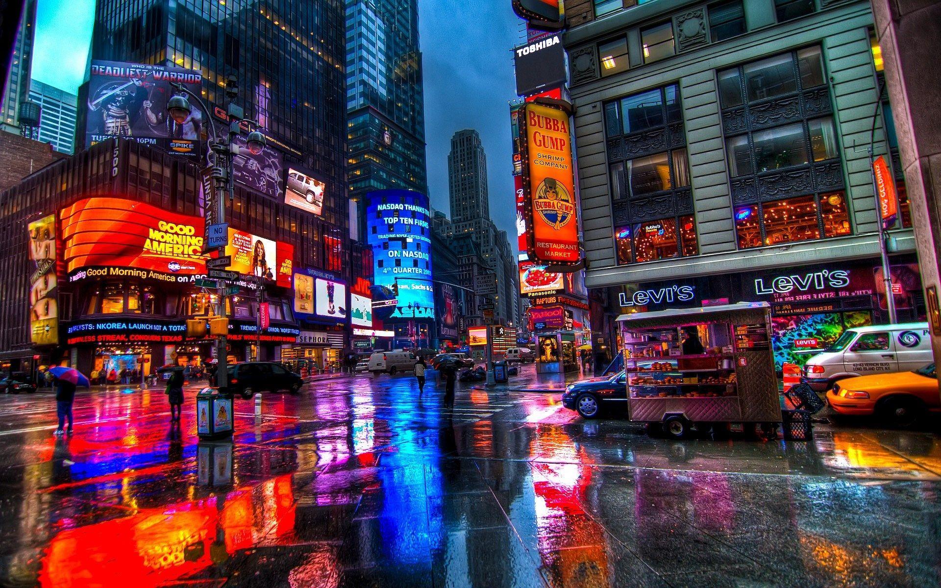 1920x1200 Neon City HD Wallpaper Free Download