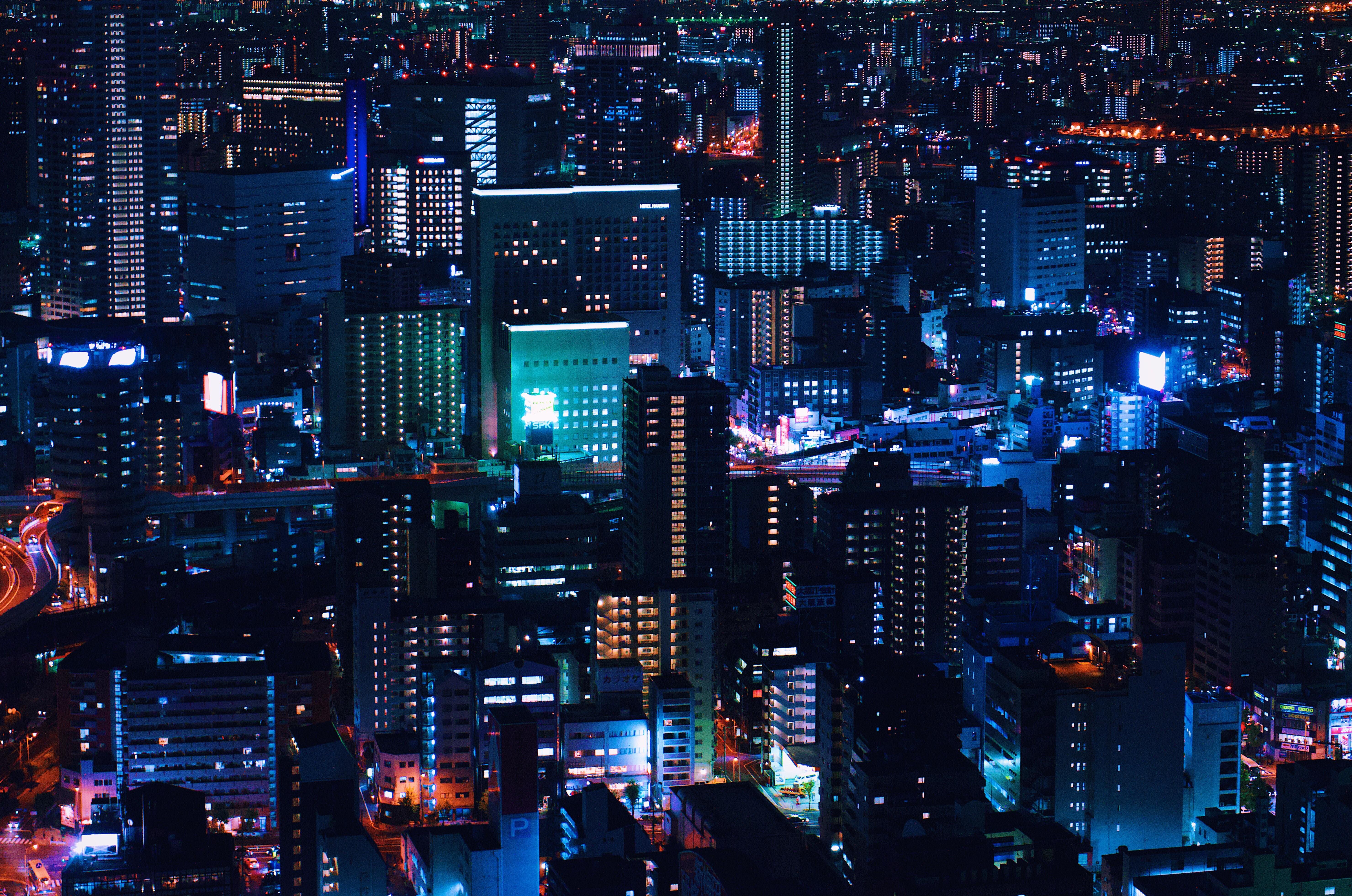 5919x3924 Wallpaper / neon, city, buildings, lights, hd, photography, 4k, 5k free download