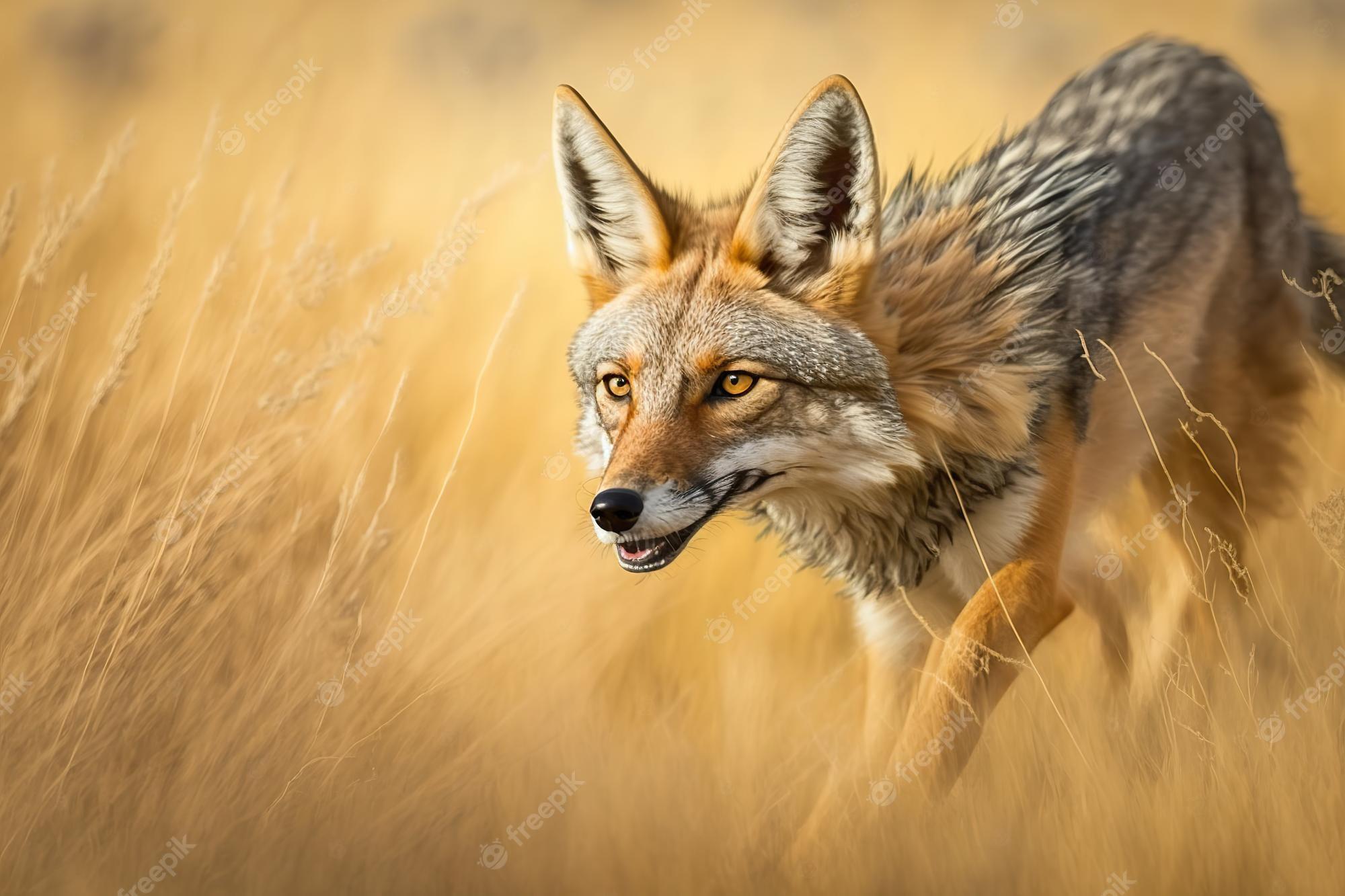 2000x1333 Premium Photo. Jackal in the wild a jackal hunting outdoors