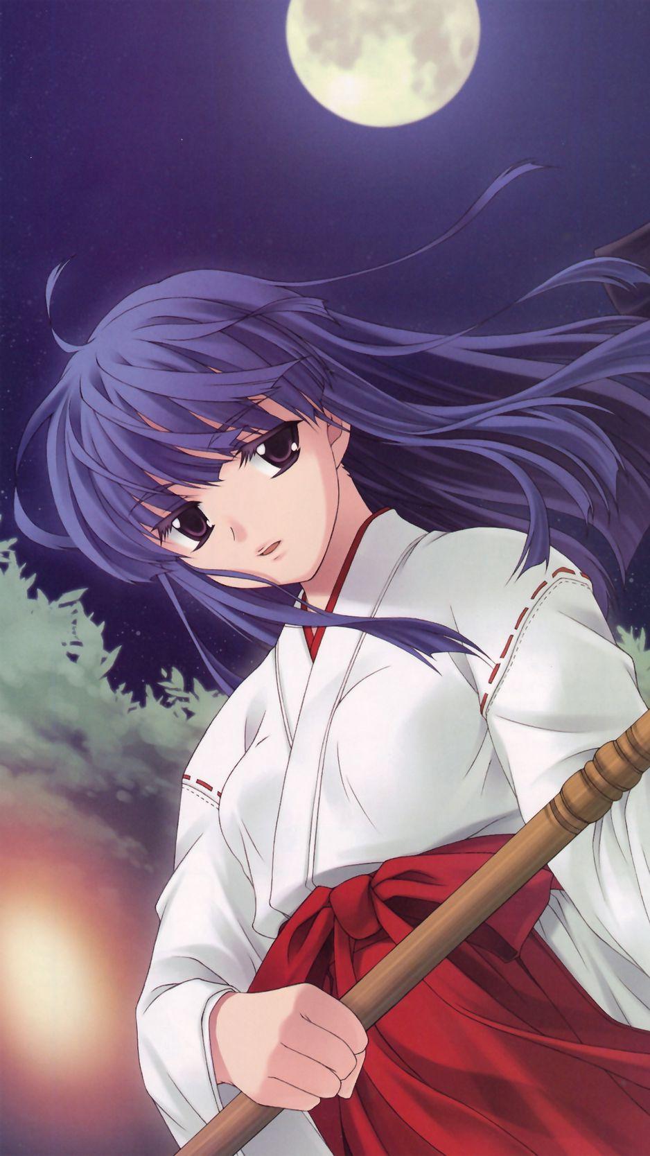 938x1668 Download Wallpaper 938x1668 Higurashi No Naku Koro Ni, Girl, Kimono, Moon Iphone 8 7 6s 6 For Parallax HD Background