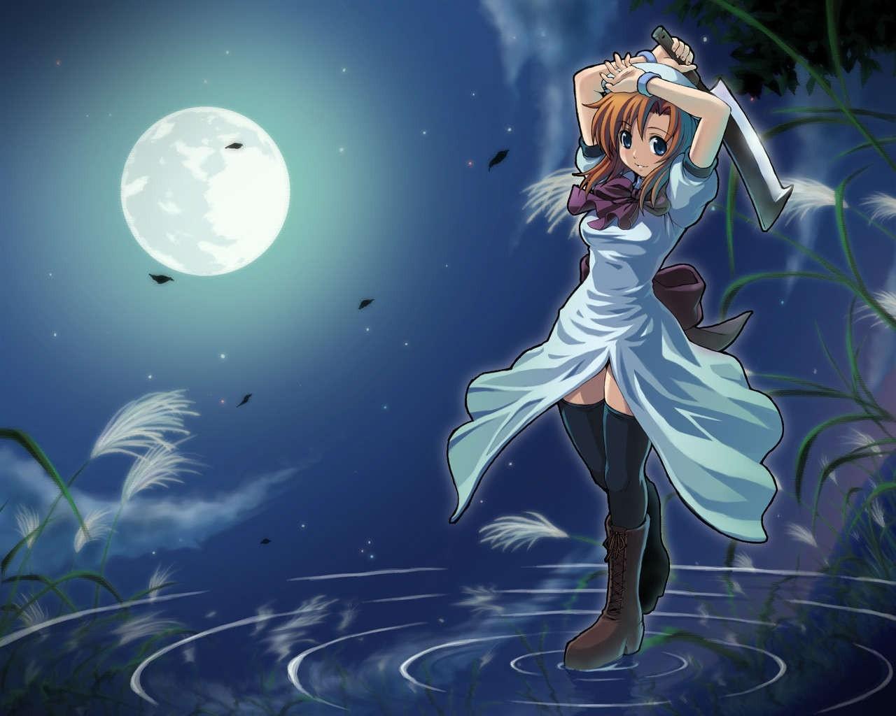 1280x1024 illustration, anime, anime girls, Higurashi No Naku Koro Ni, Ryuuguu Reina, screenshot, computer Gallery HD Wallpaper