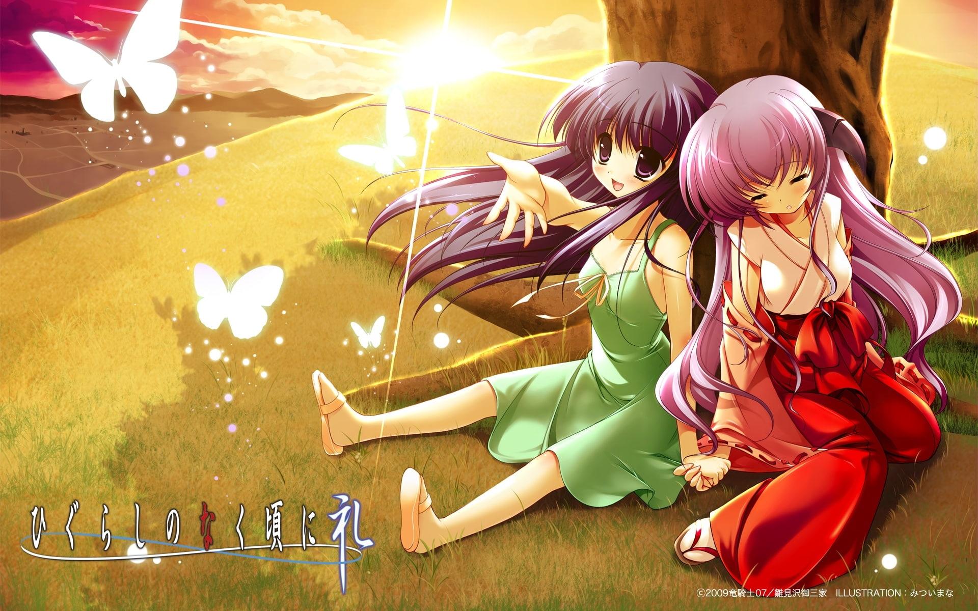 1920x1200 Wallpaper / Higurashi No Naku Koro Ni, 1080P, hanyuu, miko, detached, koro, art, furude, ni, hot, hd, x, rika, anime, japanese, naku, clothes, higurashi, sleeves free download