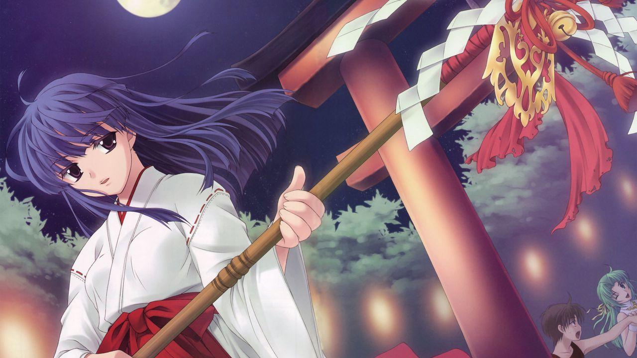 1280x720 Download wallpaper 1280x720 higurashi no naku koro ni, girl, kimono, moon hd, hdv, 720p HD background