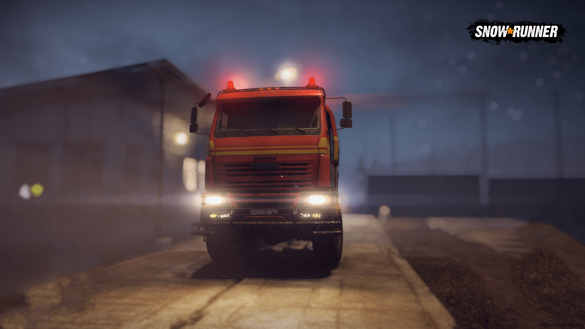 1920x1080 lights, video games, Epic Games, Spintires MudRunner, Snowrunner, Russian cars, night, truck Gallery HD Wallpaper