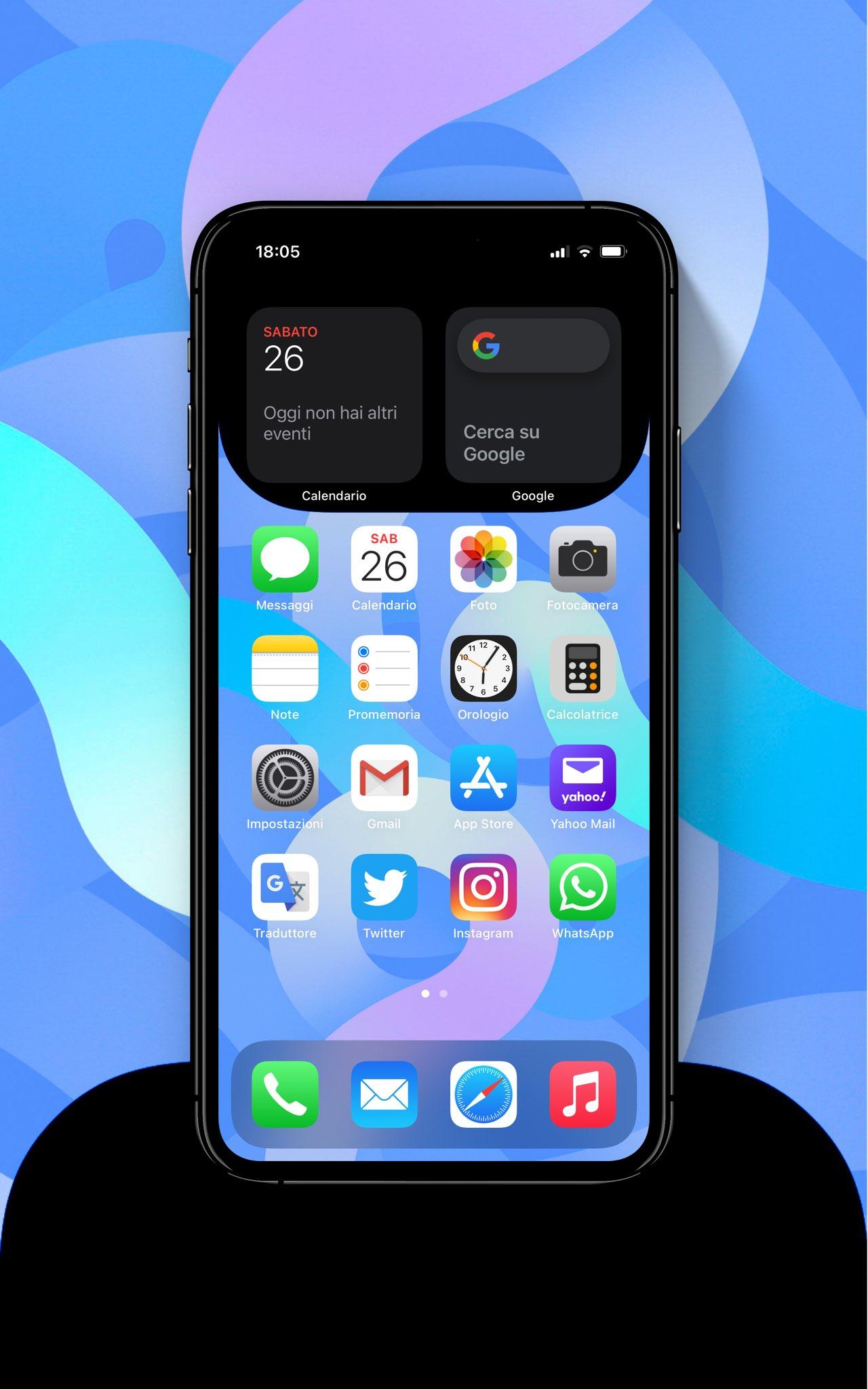 Incredible combination of wallpaper  iOS 14 widgets sea  DUAL from  Wallpapers Central What do you think  riphonewallpapers