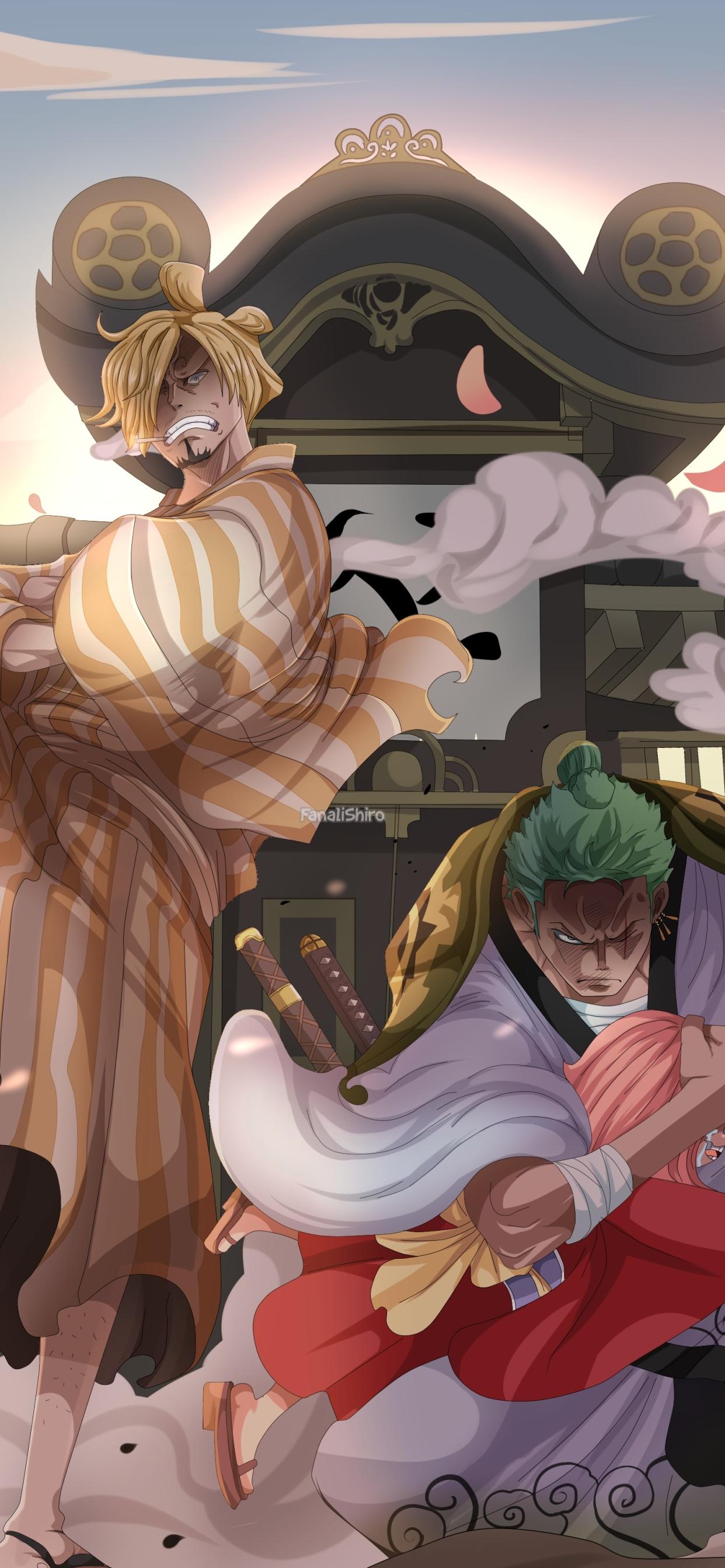 1242x2688 Mobile wallpaper: Anime, One Piece, Roronoa Zoro, Sanji (One Piece), Toko (One Piece), 1180352 download the picture for free