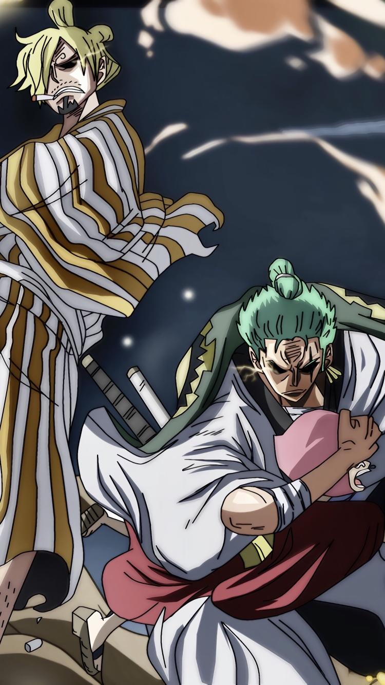 750x1334 Mobile wallpaper: Anime, One Piece, Roronoa Zoro, Sanji (One Piece), Toko (One Piece), 1172473 download the picture for free