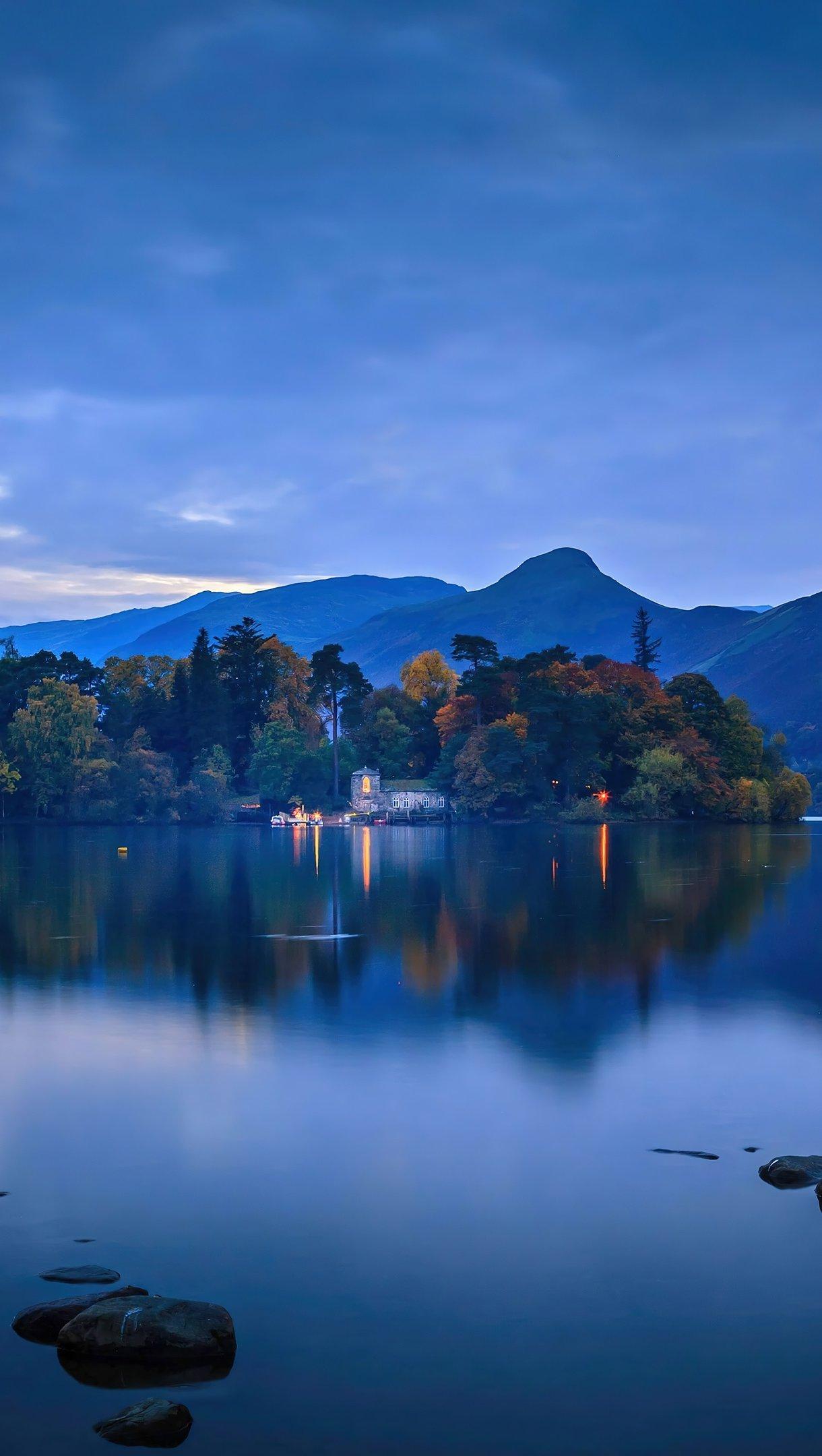1220x2160 Lake in cloudy day Wallpaper 4k Ultra HD