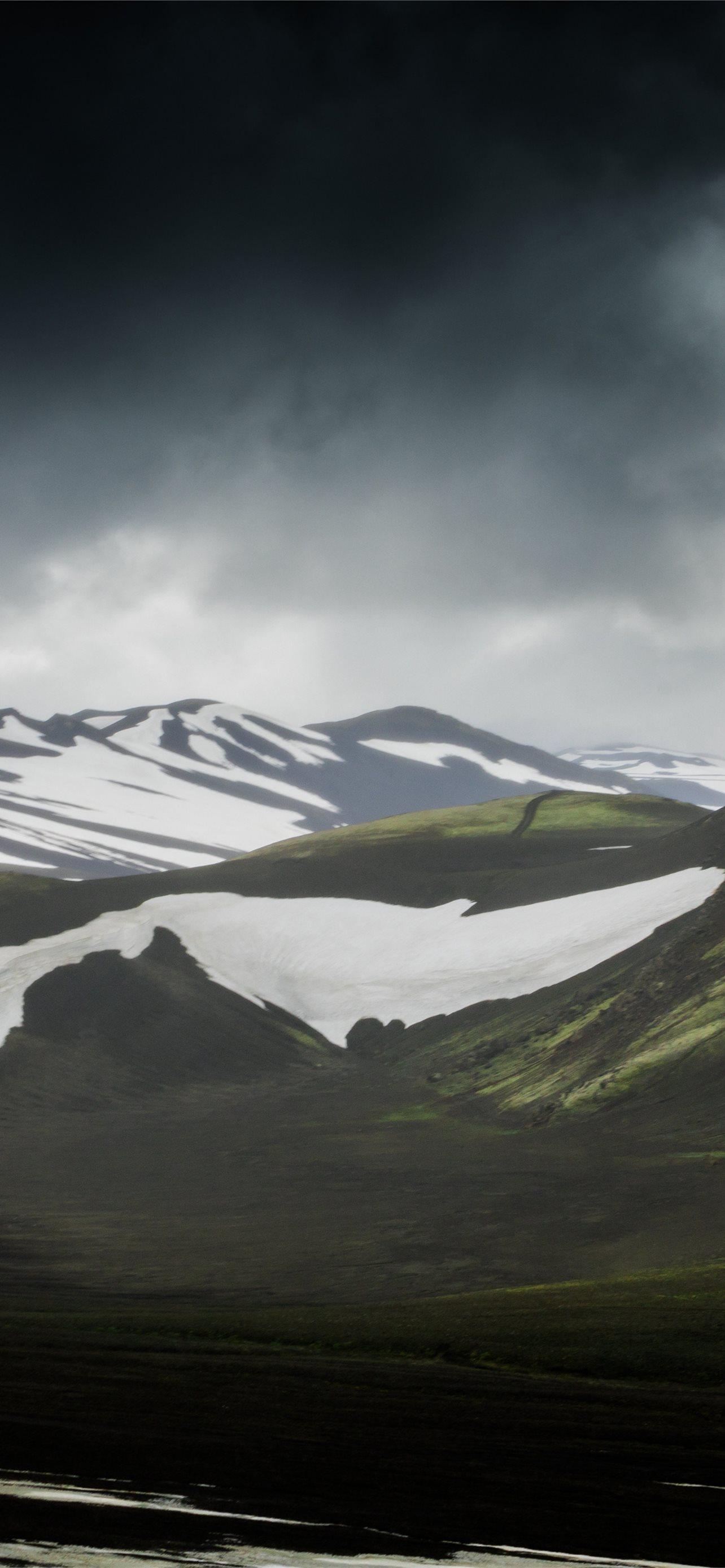 1284x2778 Landscape and mountains cloudy day Iceland Samsung. iPhone Wallpaper Free Download