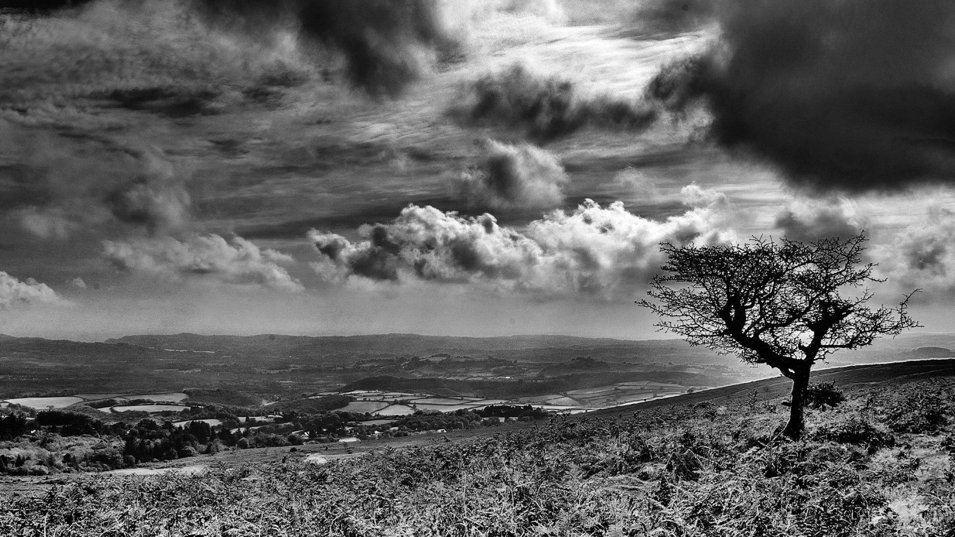 1920x1080 HD Cloudy Day Black And White Gallery HD Wallpaper
