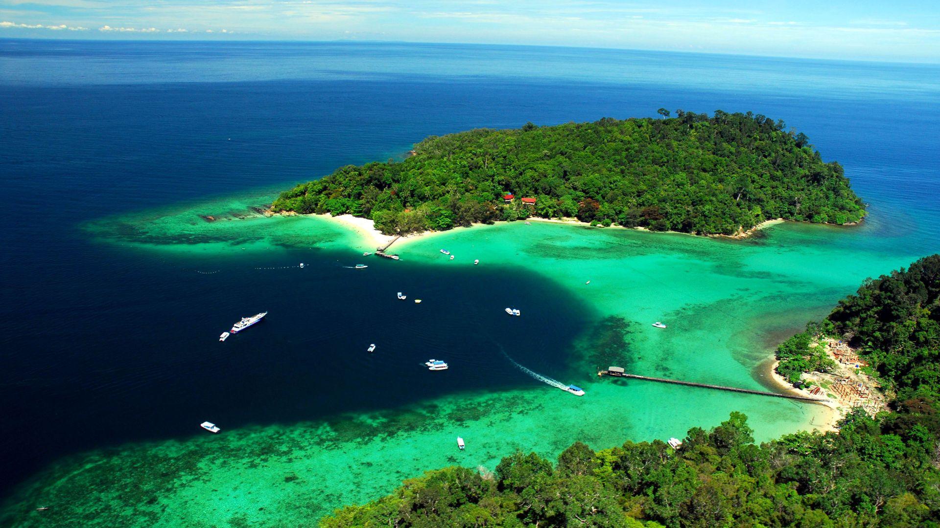 1920x1080 Desktop Wallpaper Caribbean Island, Holiday, Sea, Aerial View, HD Image, Picture, Background, 3a1584